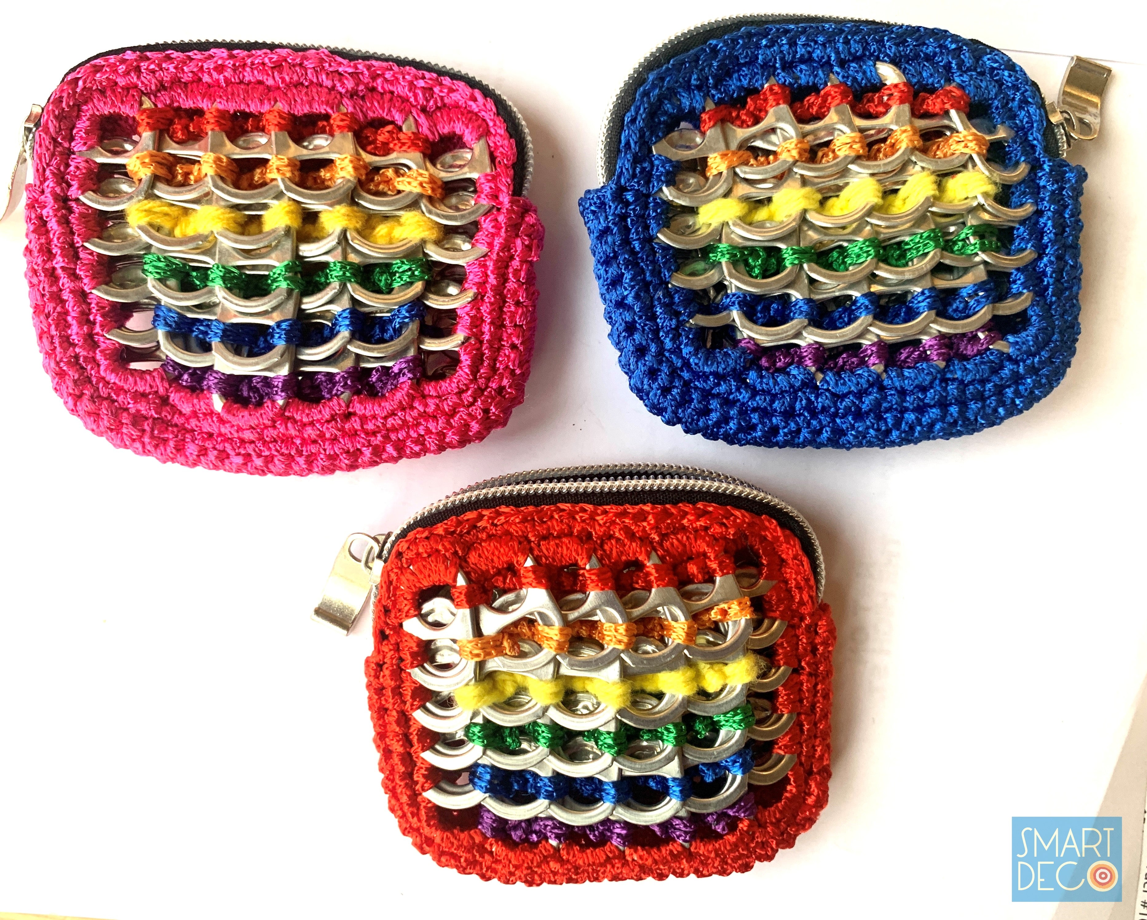 Soda Pop Purse Crocheted Silver Ring-Pulls