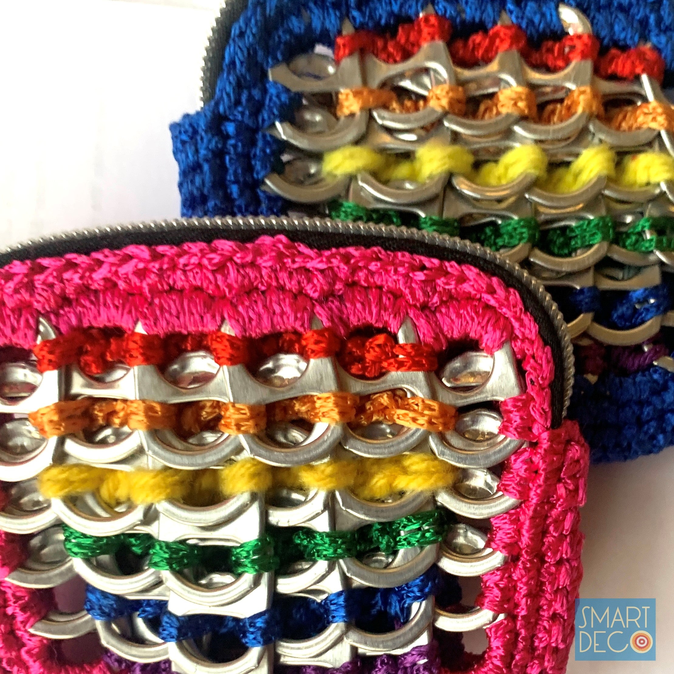 Soda Pop Purse Crocheted Silver Ring-Pulls