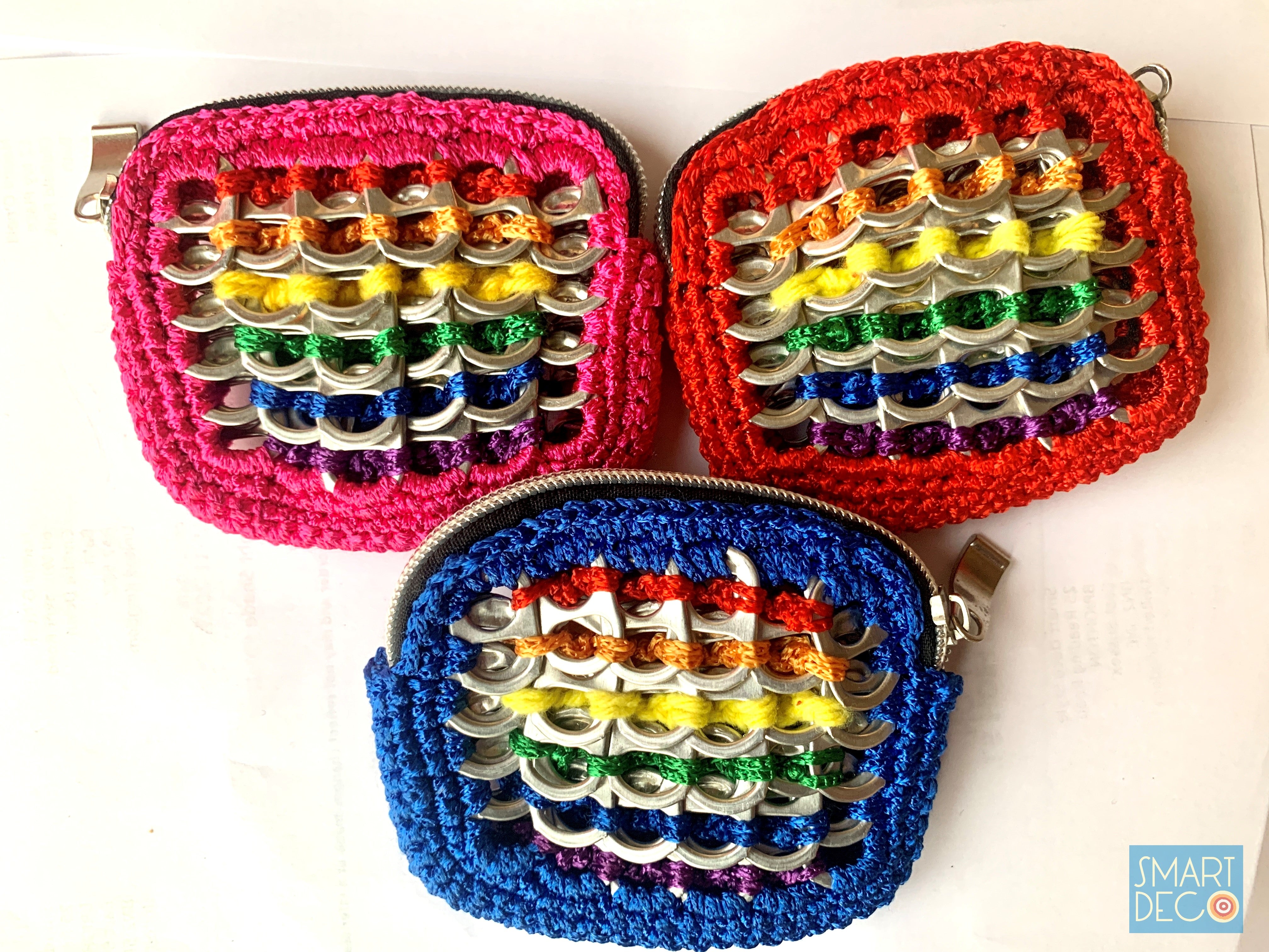 Soda Pop Purse Crocheted Silver Ring-Pulls