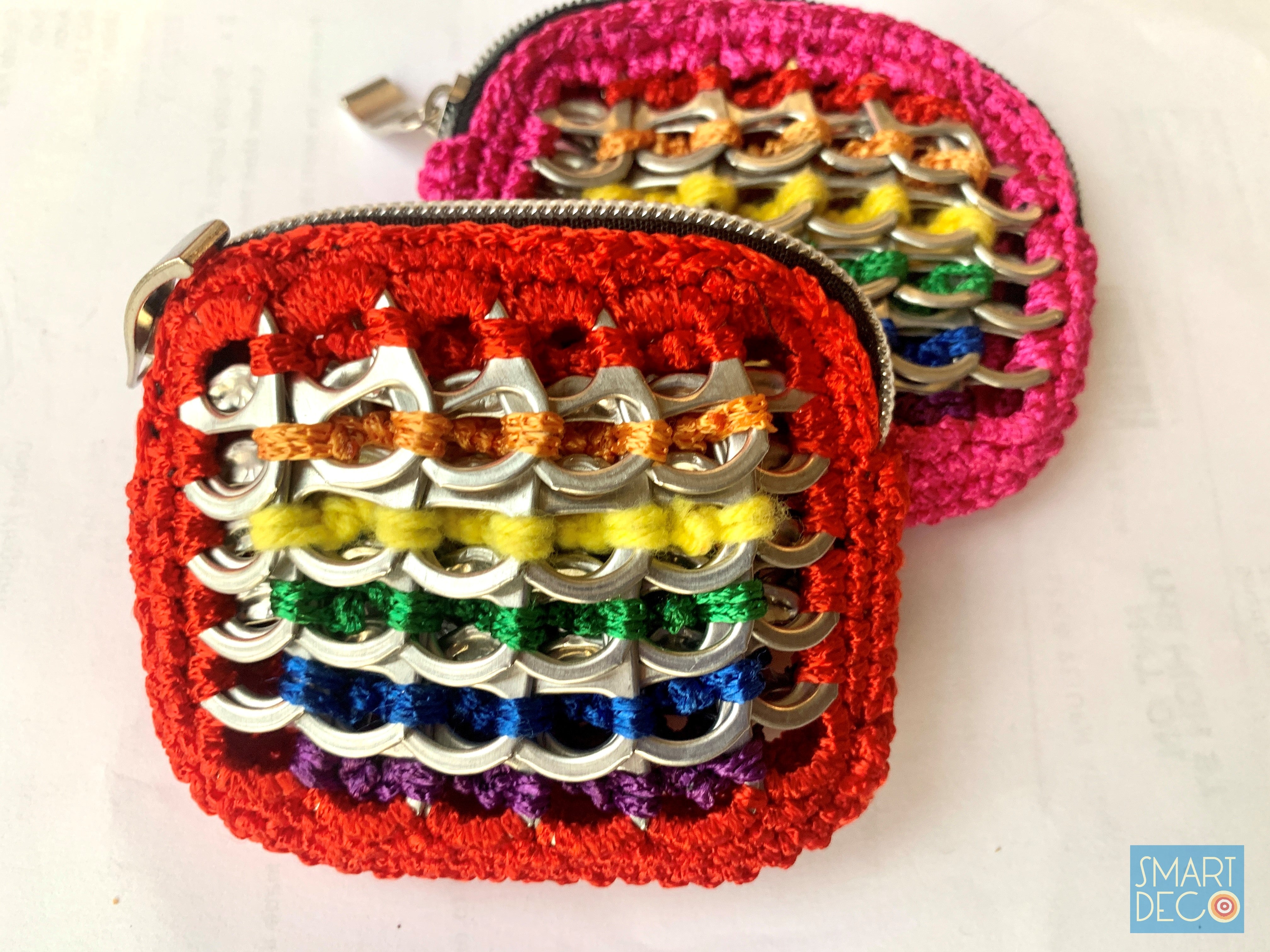 Soda Pop Purse Crocheted Silver Ring-Pulls