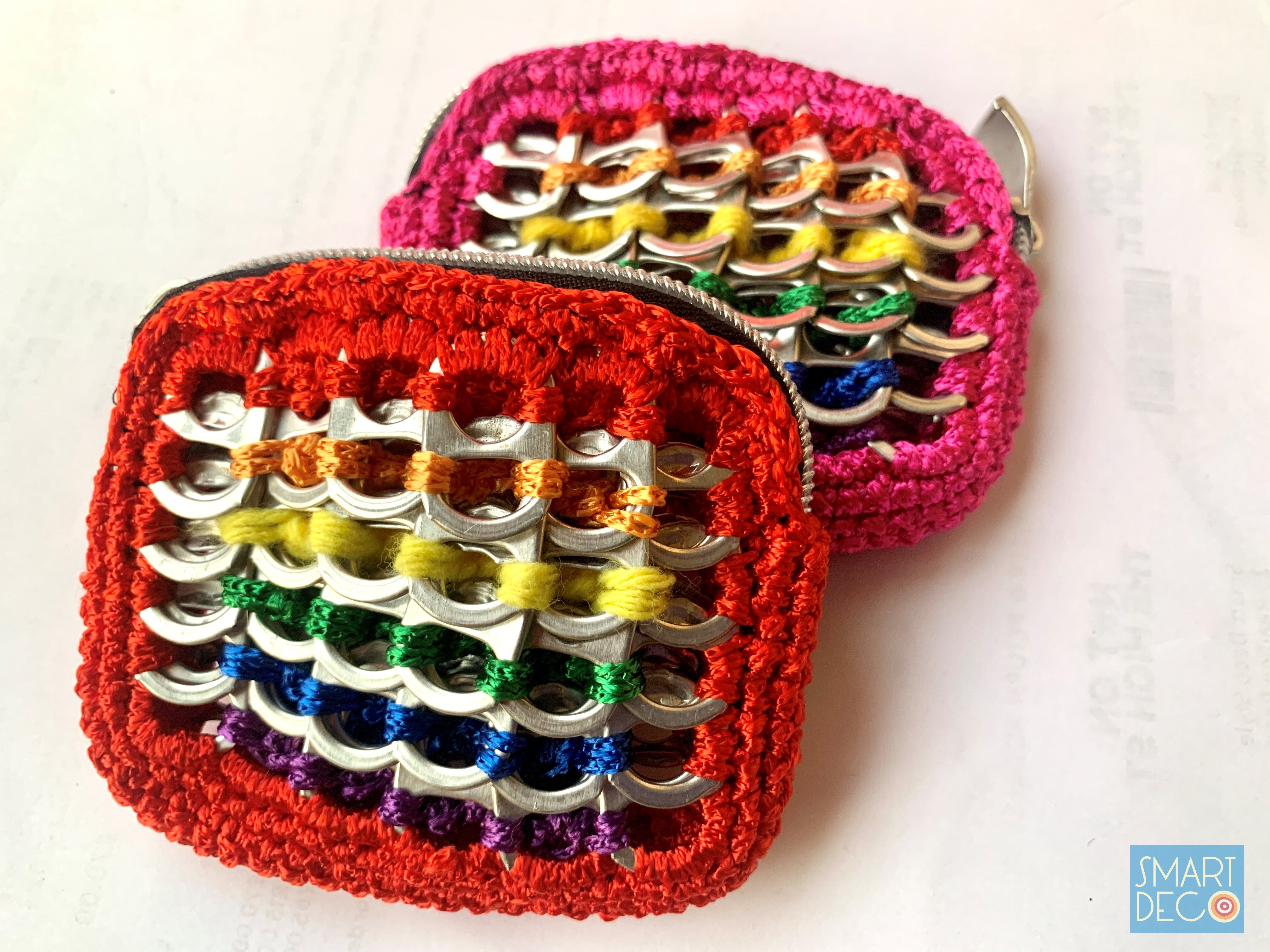 Soda Pop Purse Crocheted Silver Ring-Pulls