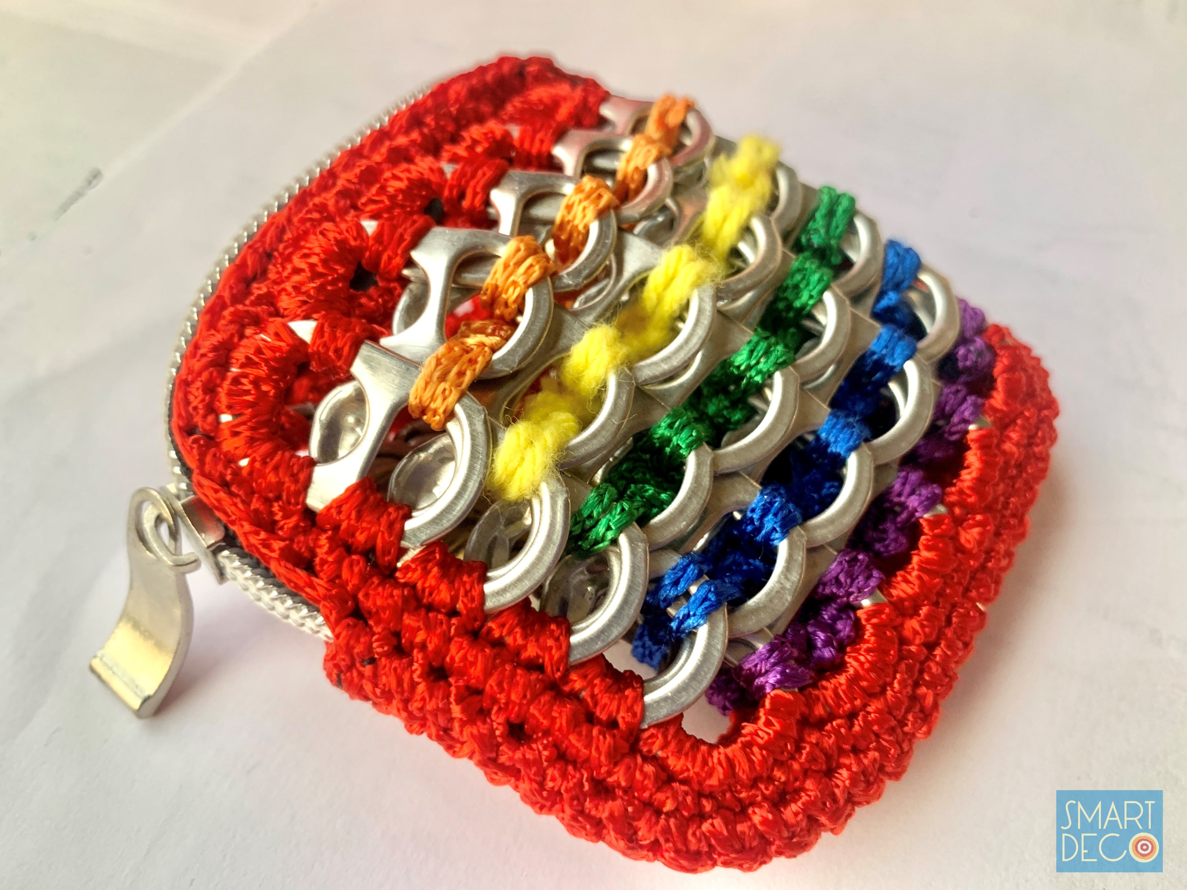 Soda Pop Purse Crocheted Silver Ring-Pulls