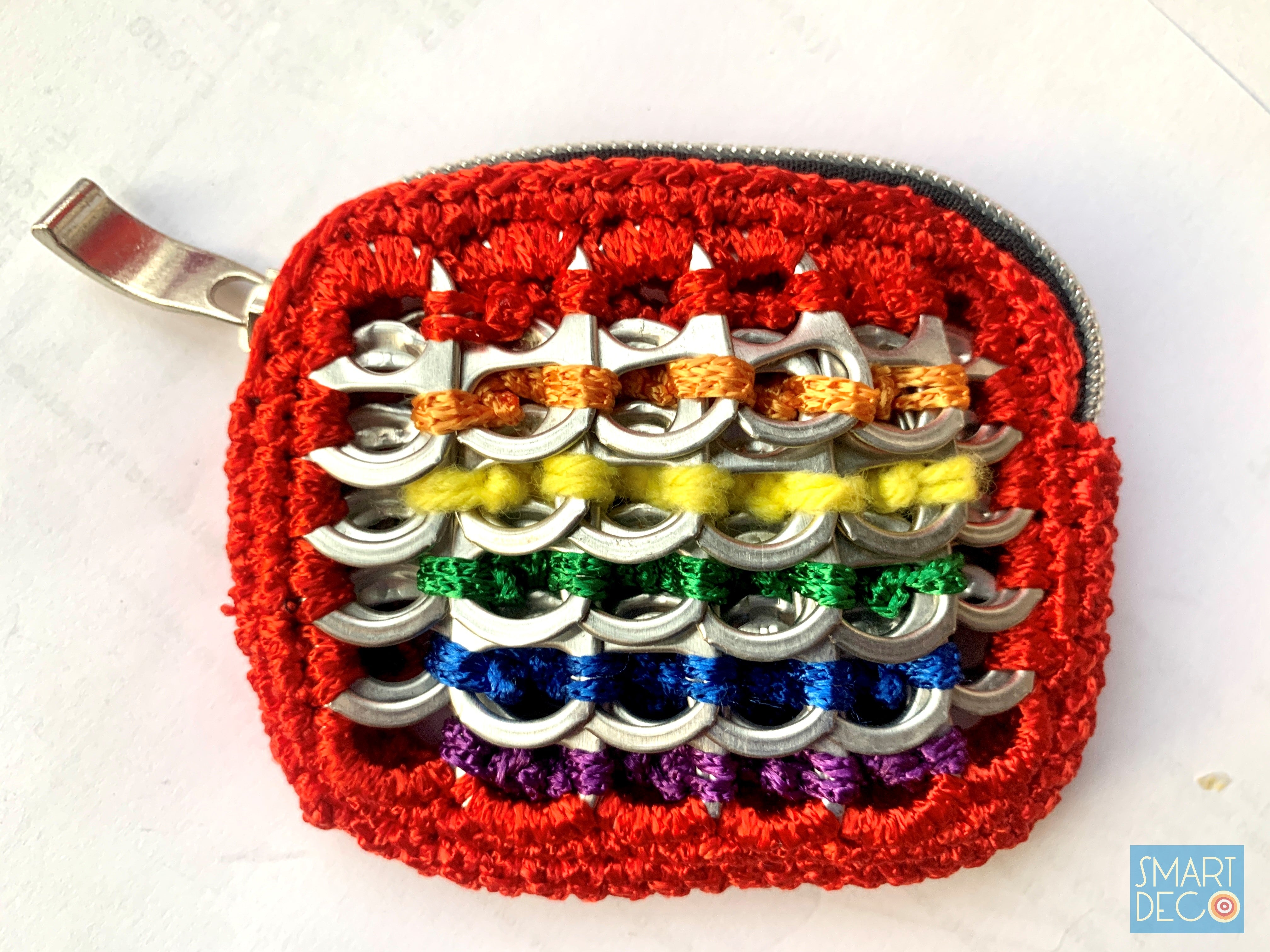 Soda Pop Purse Crocheted Silver Ring-Pulls