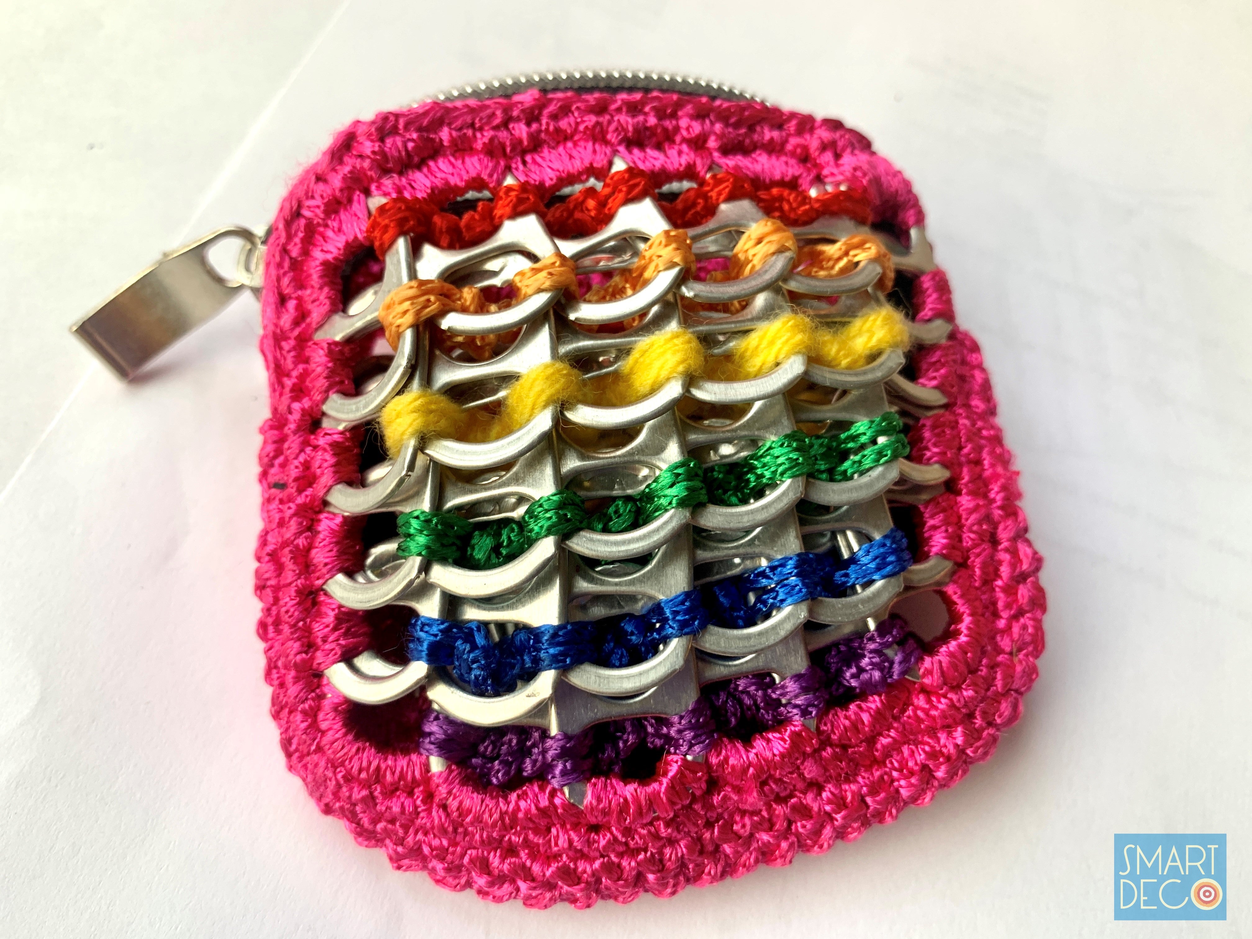 Soda Pop Purse Crocheted Silver Ring-Pulls