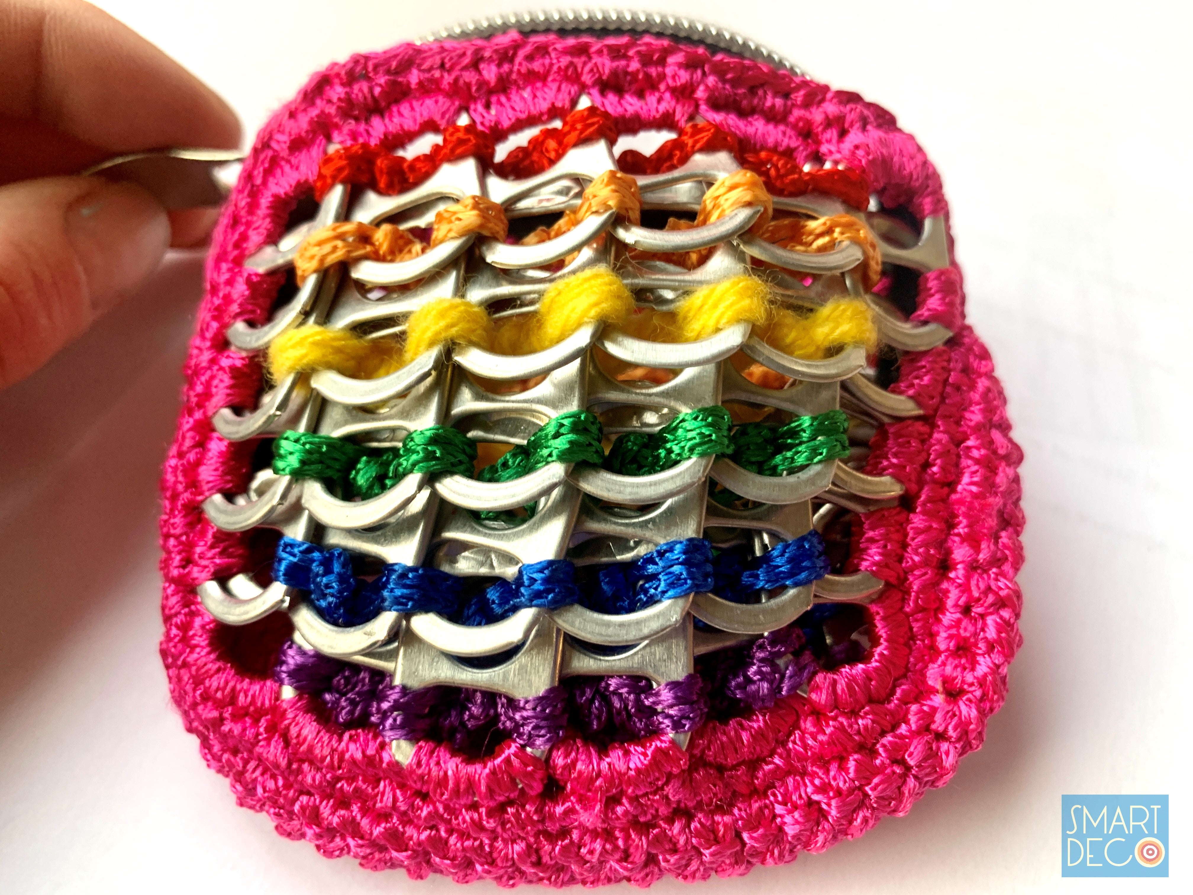 Soda Pop Purse Crocheted Silver Ring-Pulls