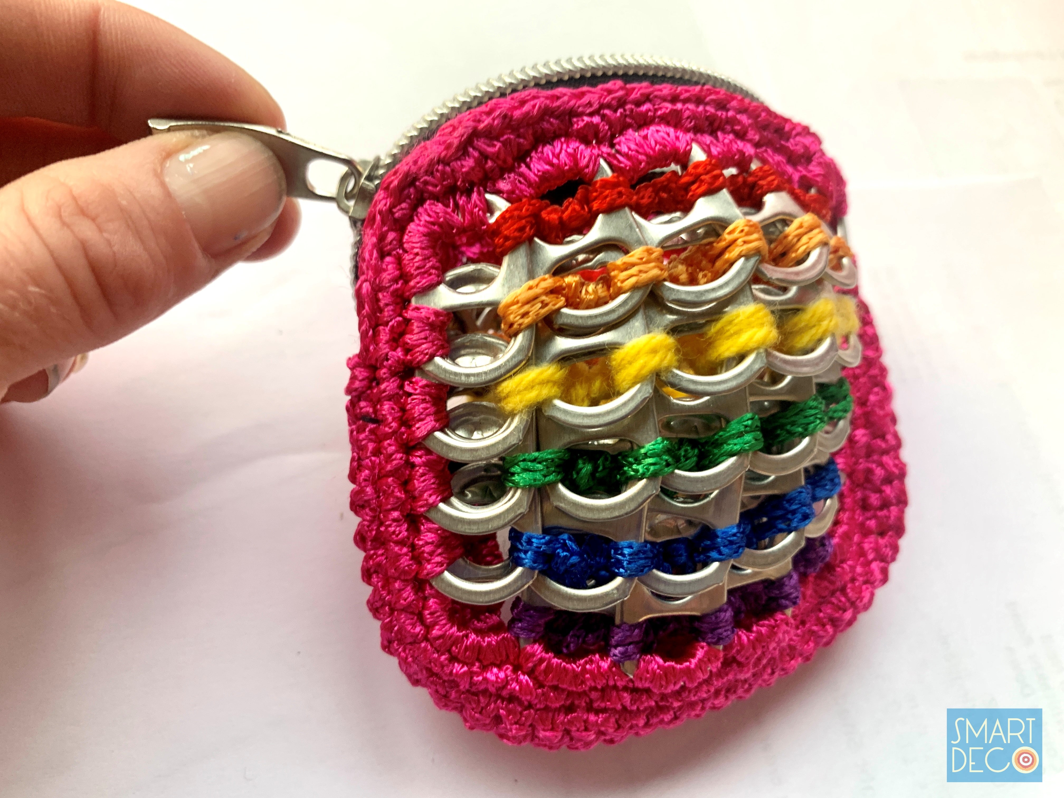 Soda Pop Purse Crocheted Silver Ring-Pulls