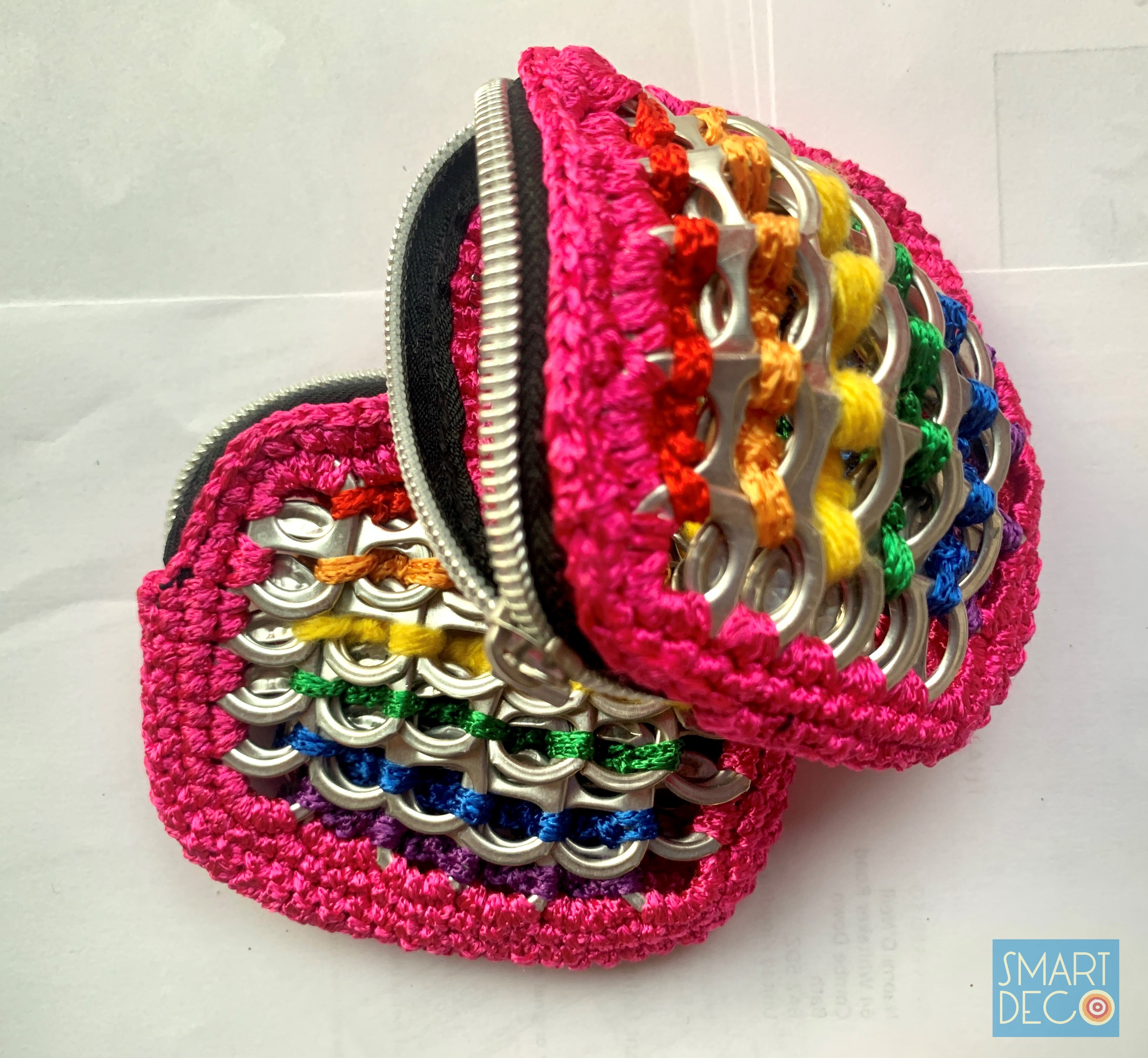 Soda Pop Purse Crocheted Silver Ring-Pulls