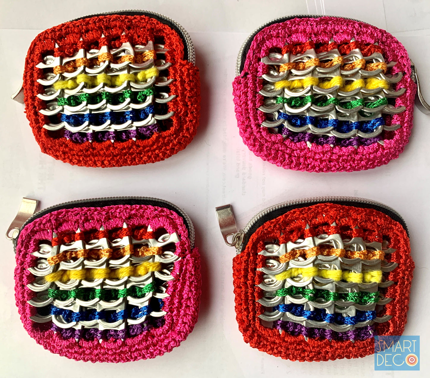 Soda Pop Purse Crocheted Silver Ring-Pulls