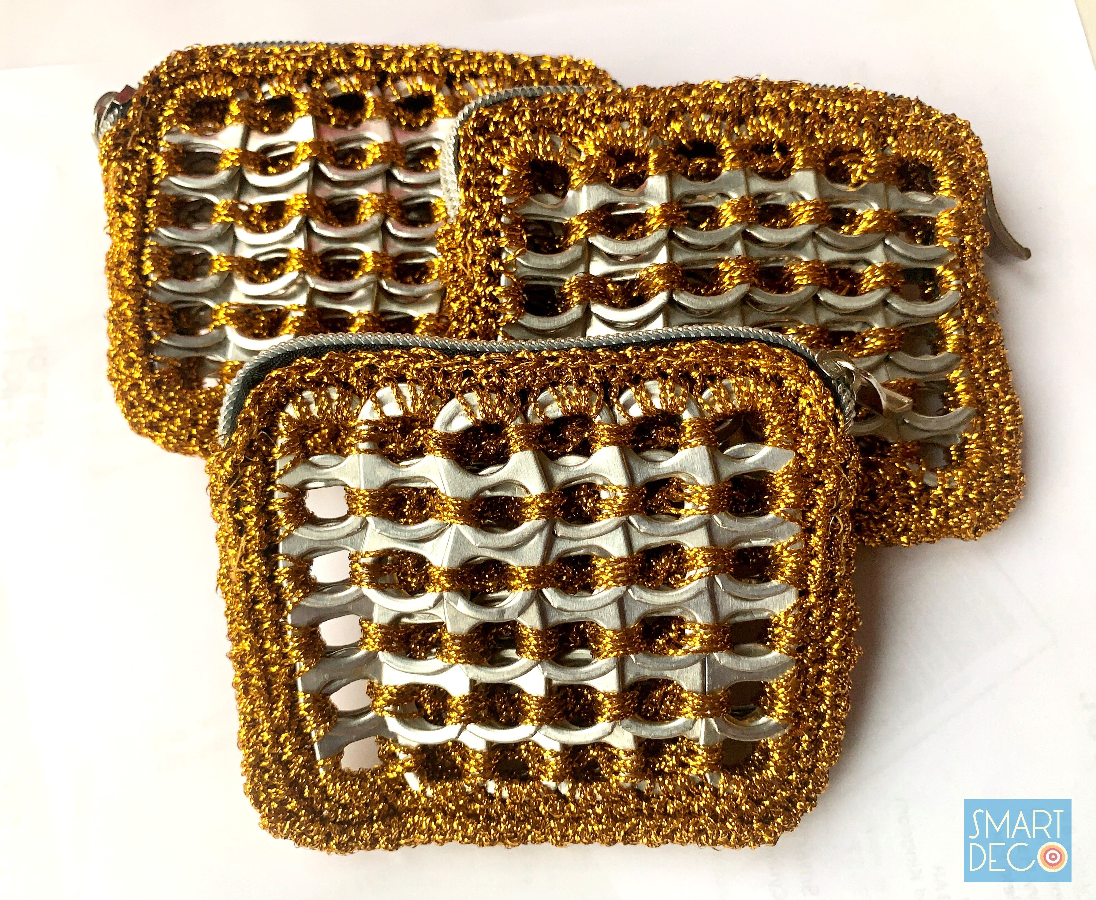 Soda Pop Purse Crocheted Silver Ring-Pulls