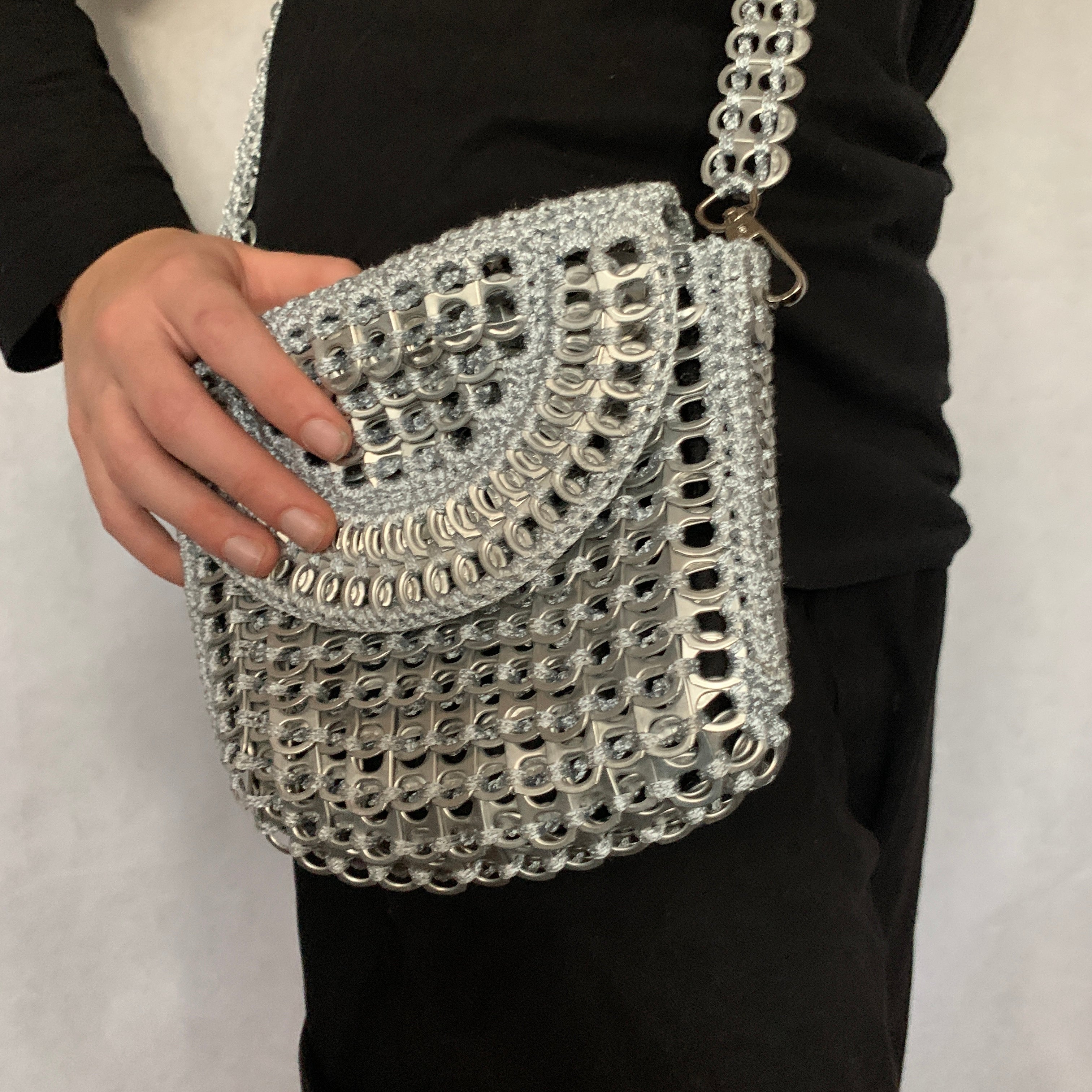 Metal Mickey Bag by Soda Pop - Handmade with Crocheted Ring-Pulls