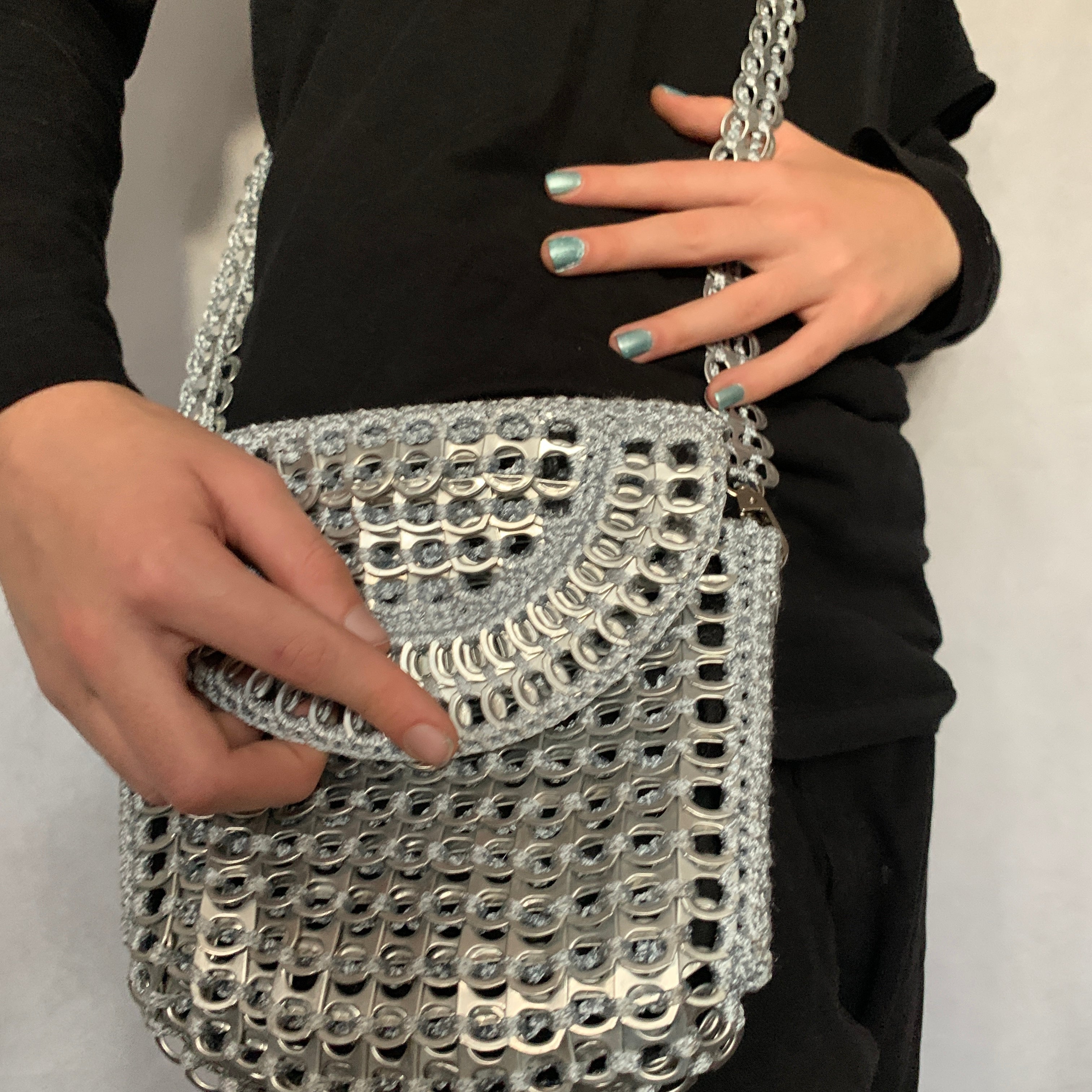 Metal Mickey Bag by Soda Pop - Handmade with Crocheted Ring-Pulls