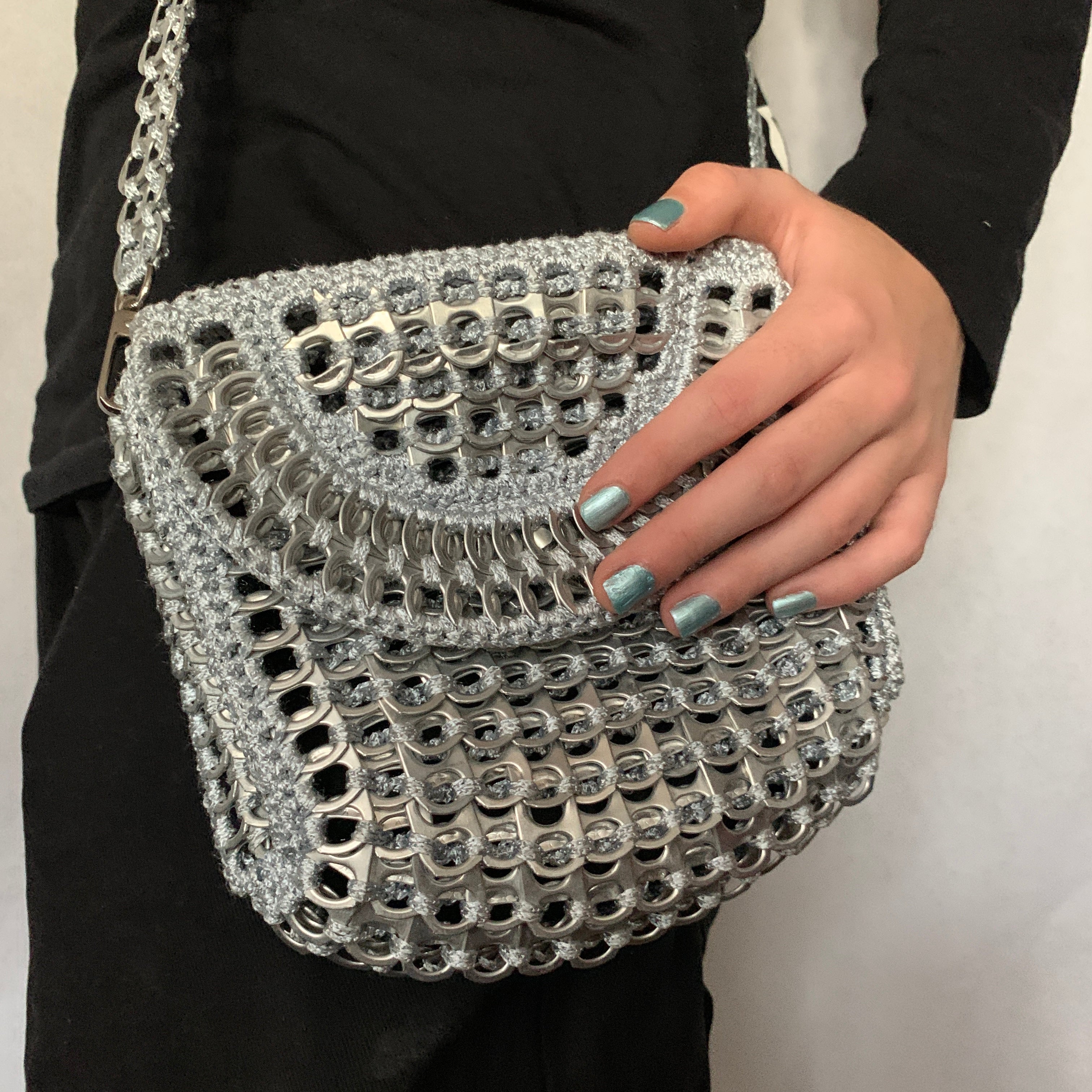 Metal Mickey Bag by Soda Pop - Handmade with Crocheted Ring-Pulls