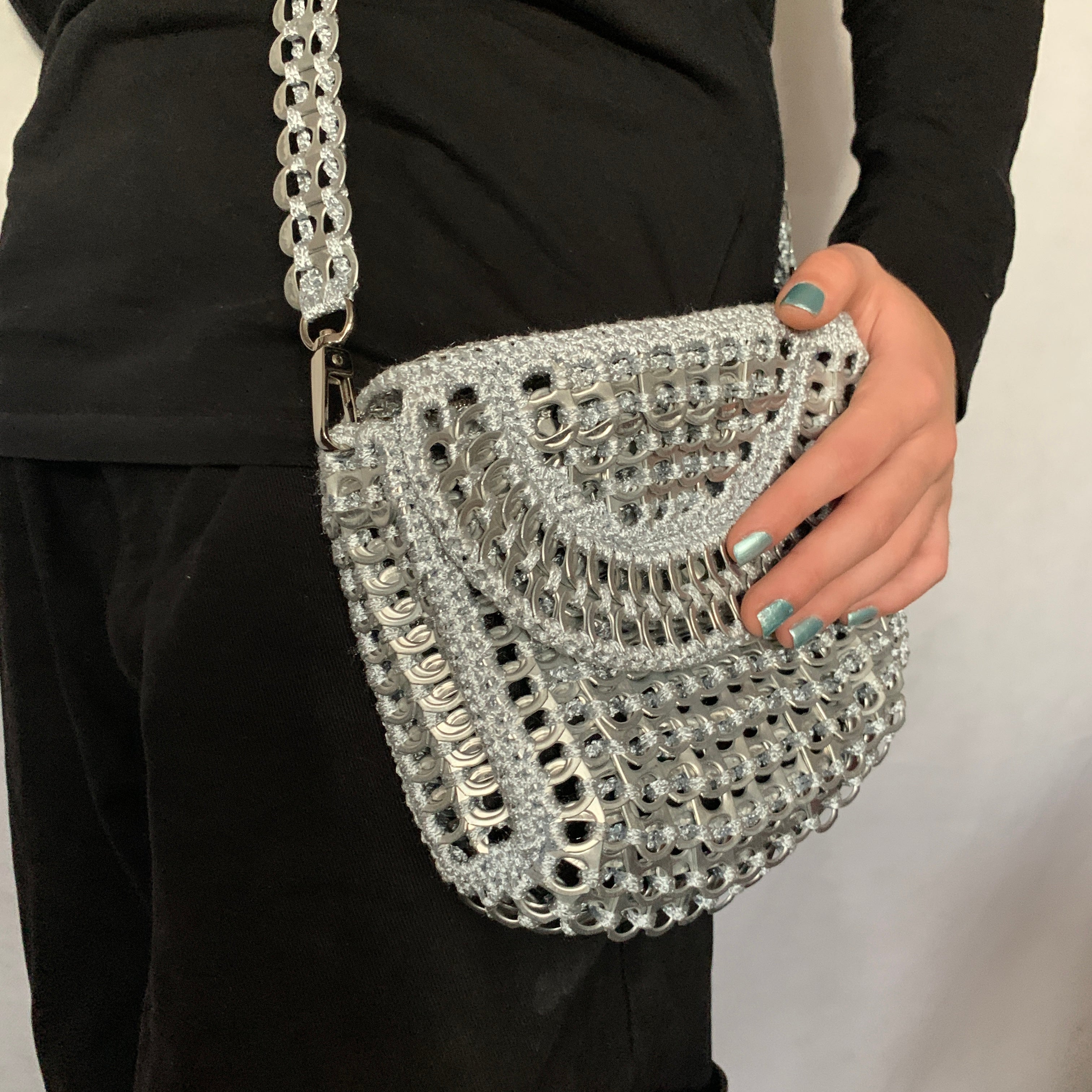 Metal Mickey Bag by Soda Pop - Handmade with Crocheted Ring-Pulls