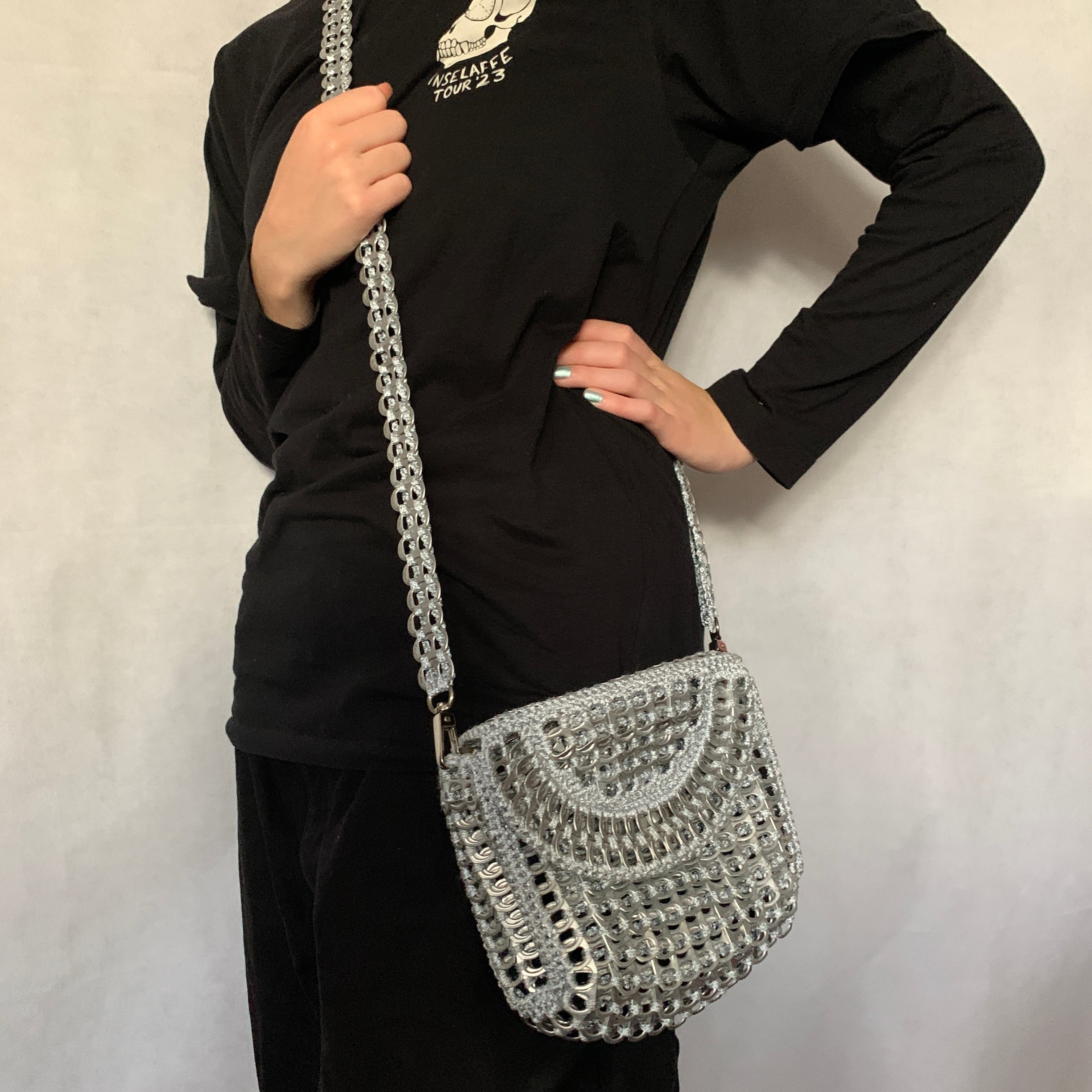 Metal Mickey Bag by Soda Pop - Handmade with Crocheted Ring-Pulls