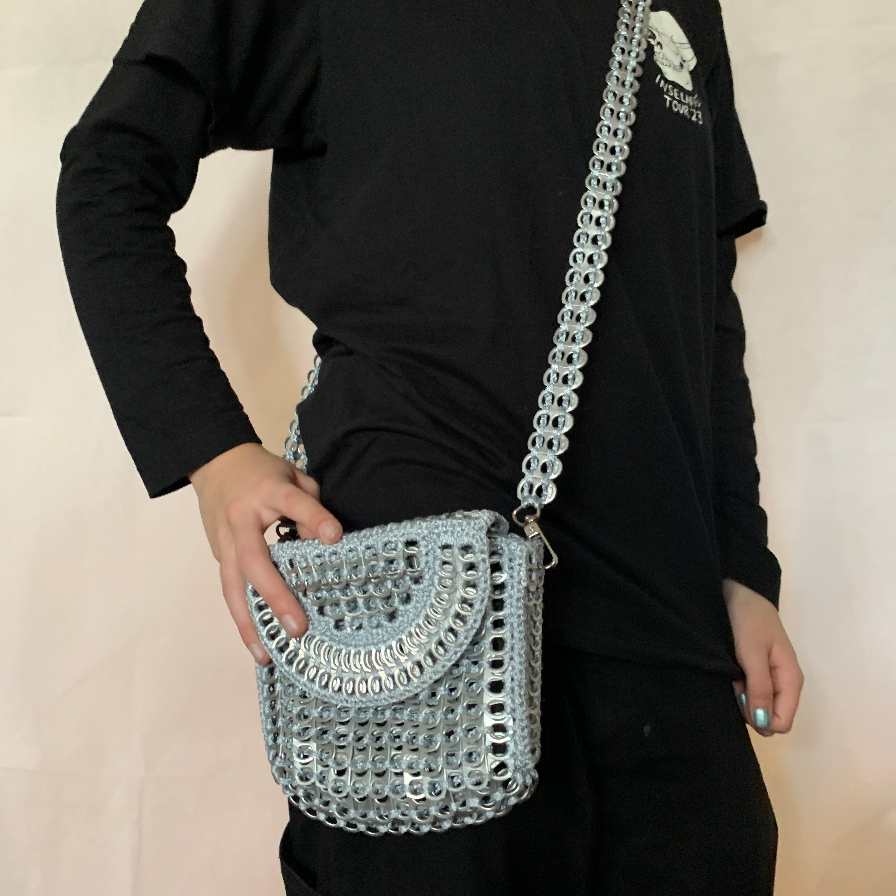 Metal Mickey Bag by Soda Pop - Handmade with Crocheted Ring-Pulls