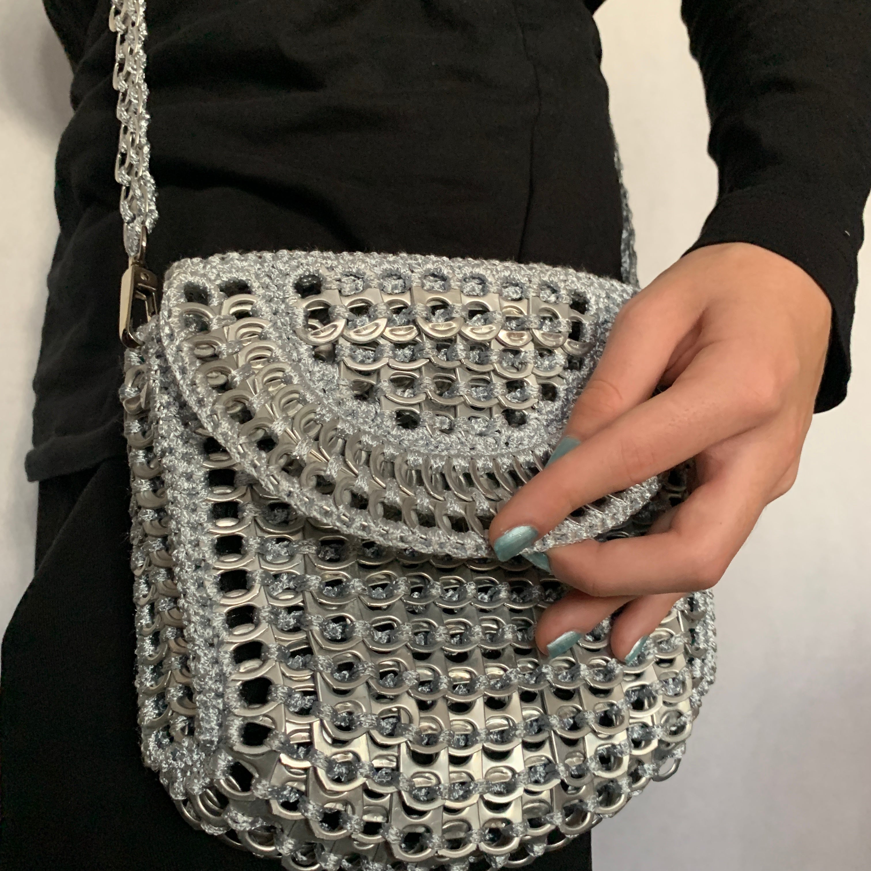 Metal Mickey Bag by Soda Pop - Handmade with Crocheted Ring-Pulls