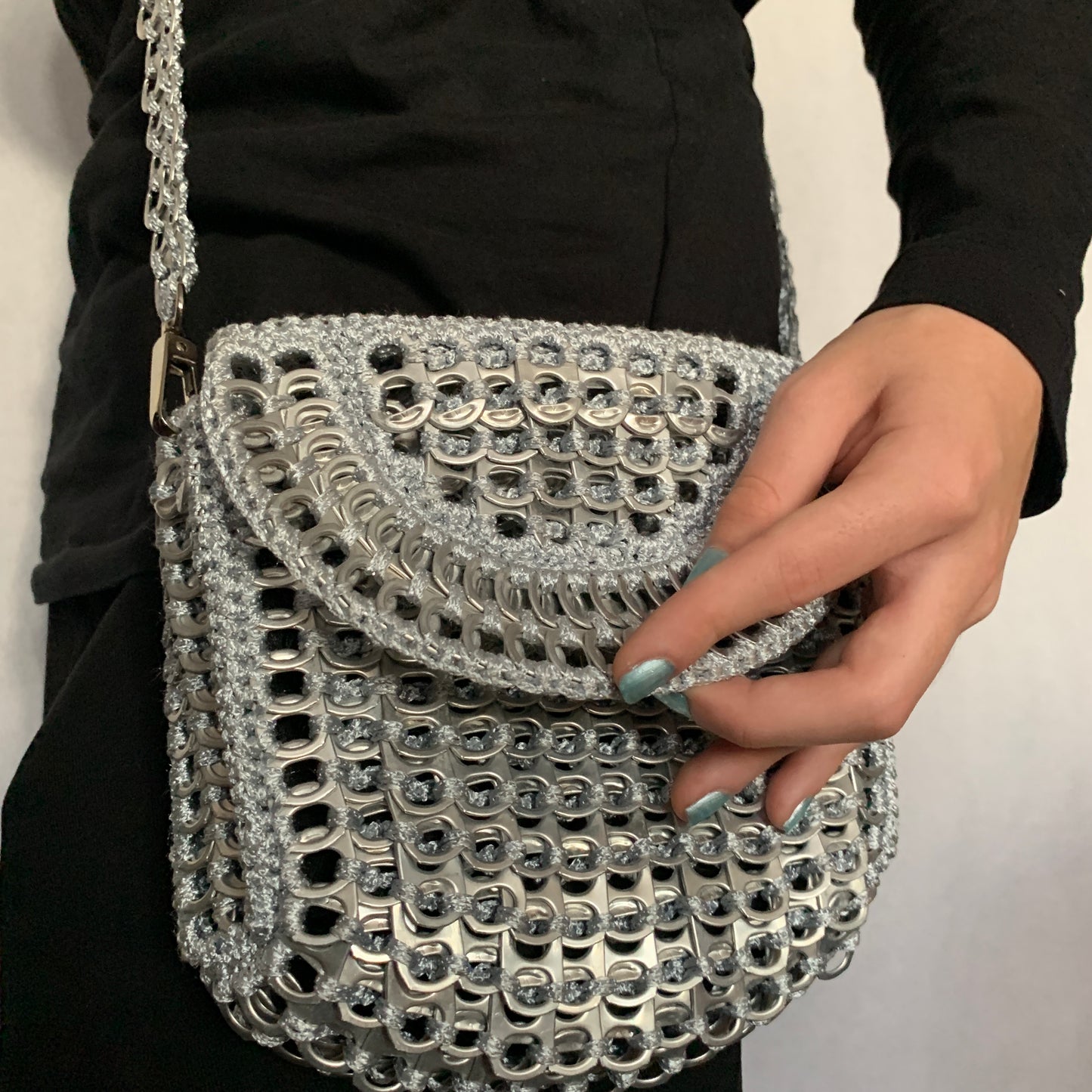 Metal Mickey Bag by Soda Pop - Handmade with Crocheted Ring-Pulls
