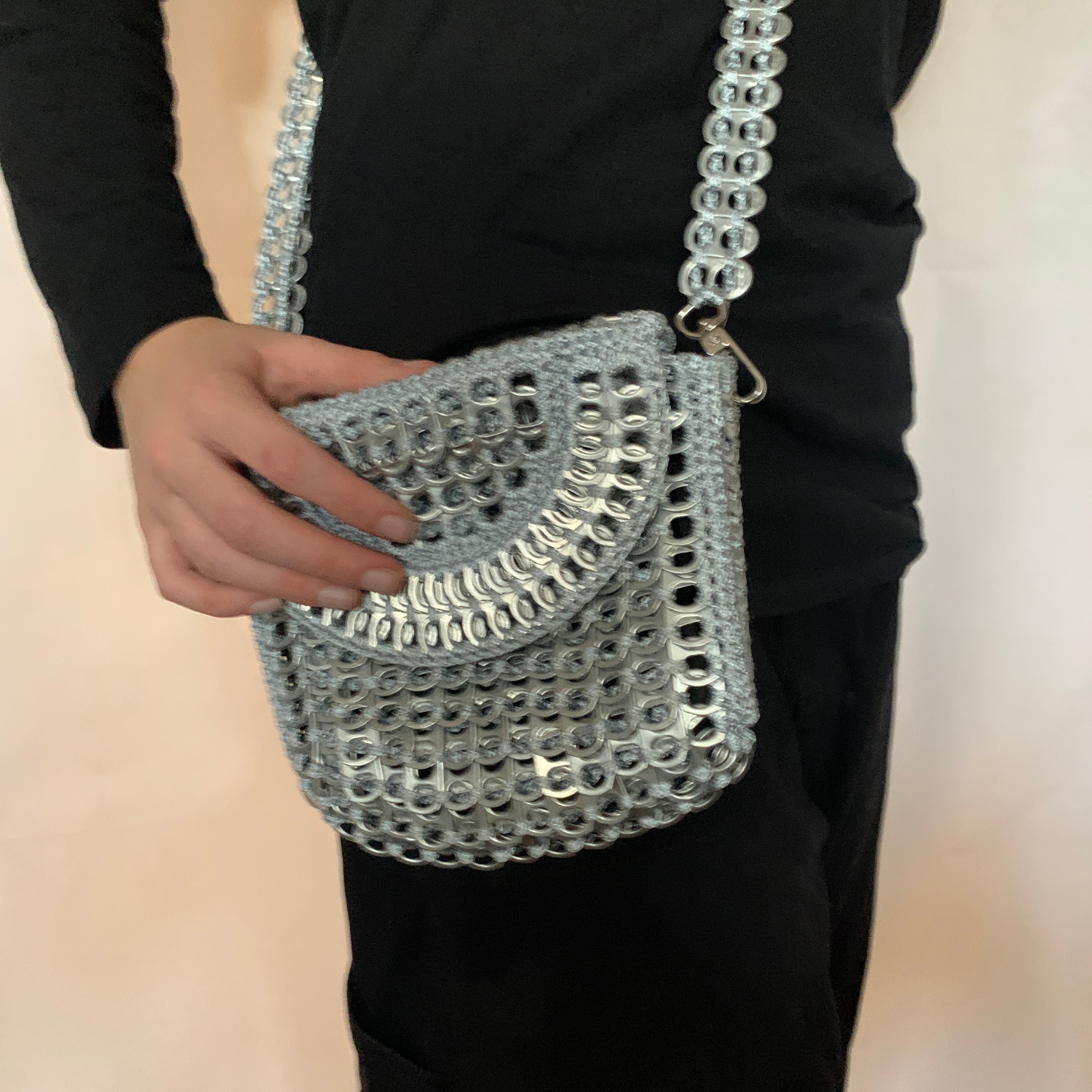 Metal Mickey Bag by Soda Pop - Handmade with Crocheted Ring-Pulls