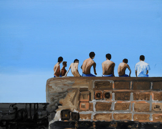 Painting - The Lads (SOLD)  Smart Deco Homeware Lighting and Art by Jacqueline hammond