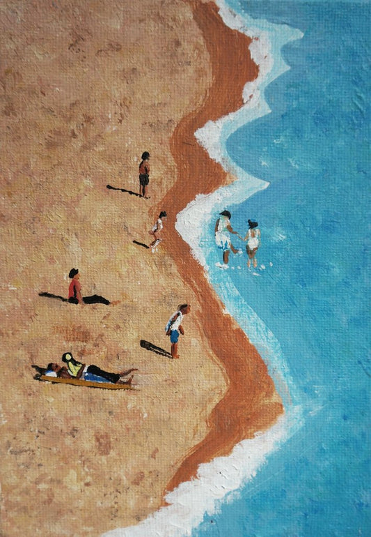 Original Painting - A Little Piece of the Beach - Beachy Folk (SOLD)  Smart Deco Homeware Lighting and Art by Jacqueline hammond