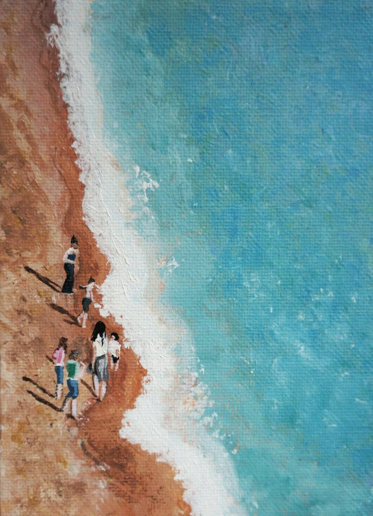 Original Painting - A Little Piece of the Beach - Come on In Beachy Folk  Smart Deco Homeware Lighting and Art by Jacqueline hammond