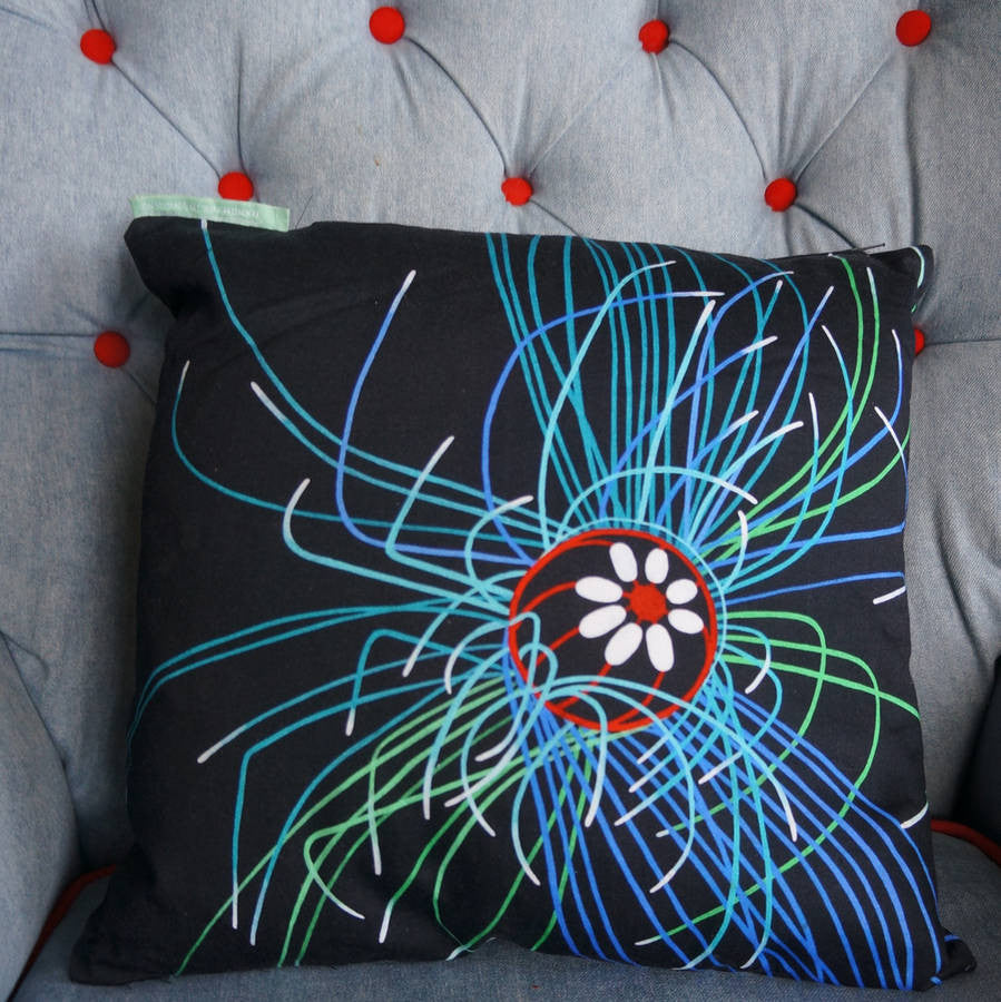 Luxury Cushion Cover - Ultraviolet Jellyfish Art Print  Smart Deco Homeware Lighting and Art by Jacqueline hammond