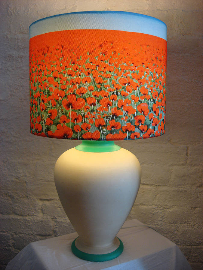 Lampshade - Poppy Blue Sky Art Print  Smart Deco Homeware Lighting and Art by Jacqueline hammond