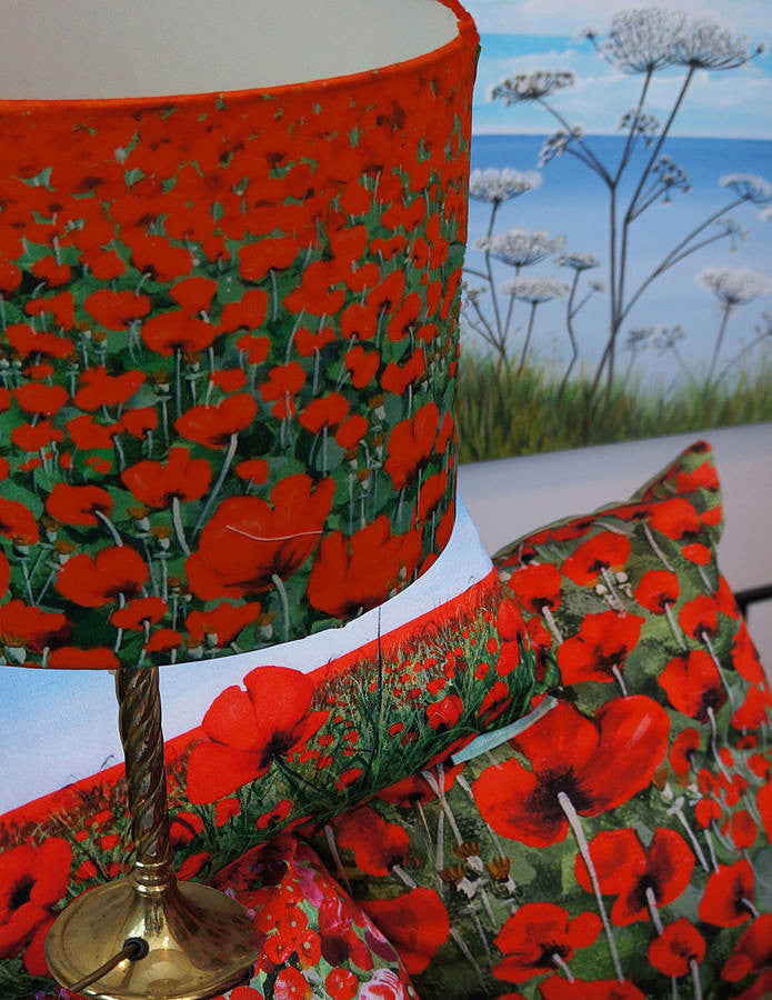 Lampshade - Blowing Poppies  Smart Deco Homeware Lighting and Art by Jacqueline hammond