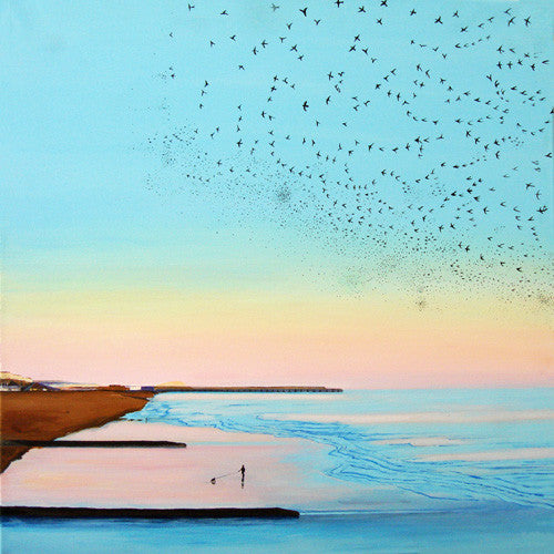 Tidal Sunset Series - Flocking In (sold)  Smart Deco Homeware Lighting and Art by Jacqueline hammond