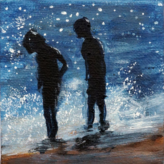 Original Painting - Baby Square - Fin and Neve Going In  (SOLD)  Smart Deco Homeware Lighting and Art by Jacqueline hammond