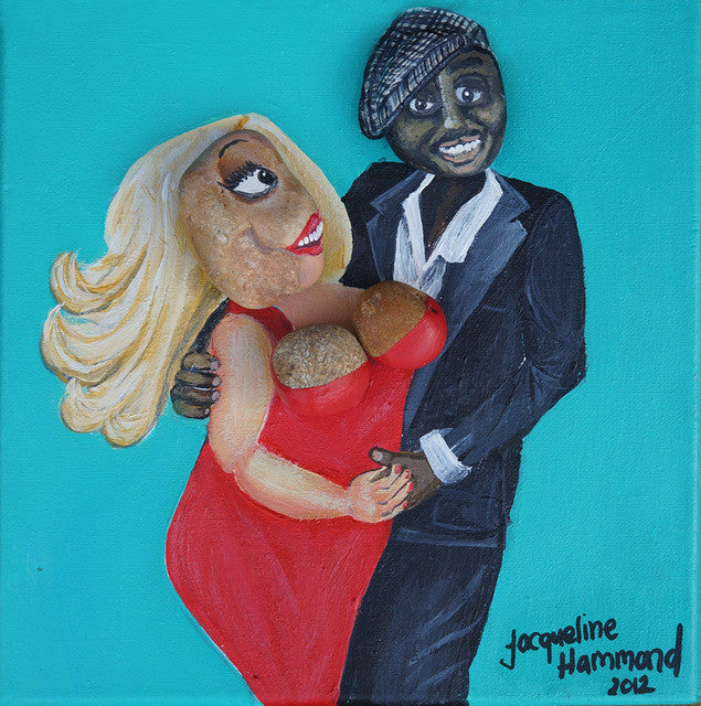 The Pebble Heads Celebs -Vanessa Feltz and Ben Ofoedu  Smart Deco Homeware Lighting and Art by Jacqueline hammond