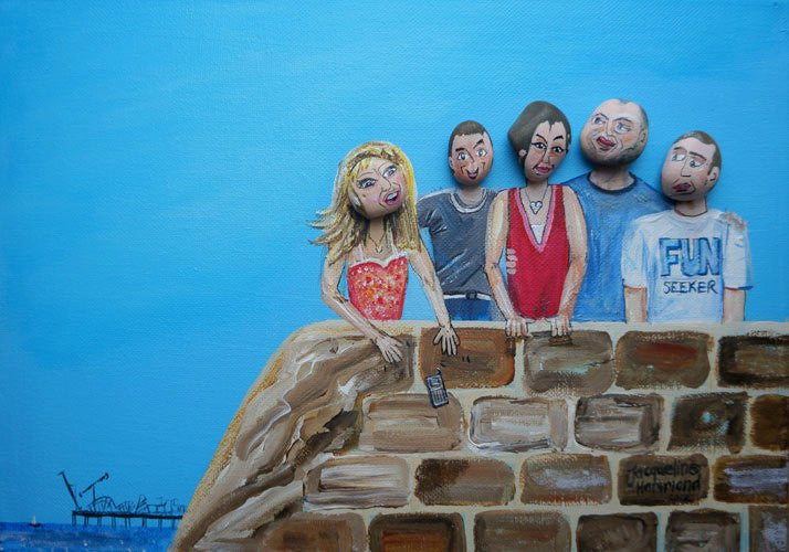 Pebble Head Portrait Commission - The Howards  Smart Deco Homeware Lighting and Art by Jacqueline hammond