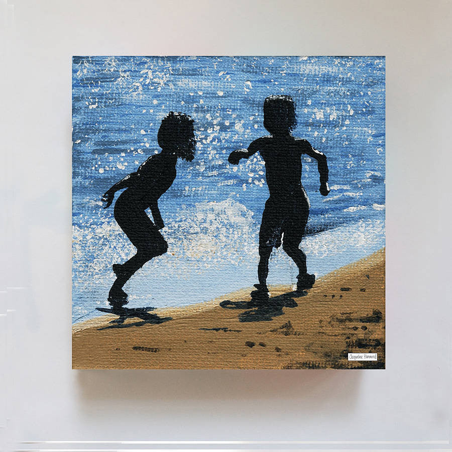 Print - Set Of Four Kids Beside The Seaside  Smart Deco Homeware Lighting and Art by Jacqueline hammond
