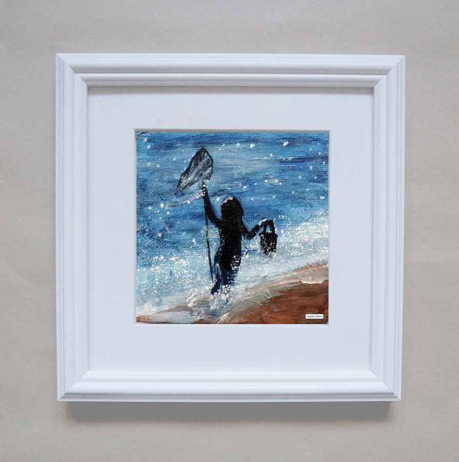 Print Of Painting Girl With Net By Jacqueline Hammond  Smart Deco Homeware Lighting and Art by Jacqueline hammond