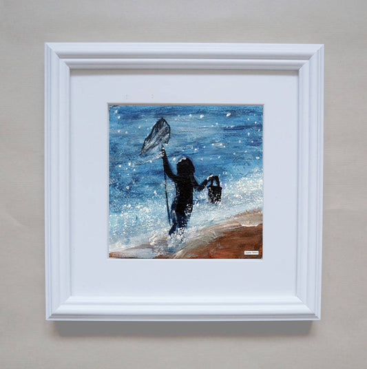 Print Of Painting Girl With Net By Jacqueline Hammond  Smart Deco Homeware Lighting and Art by Jacqueline hammond