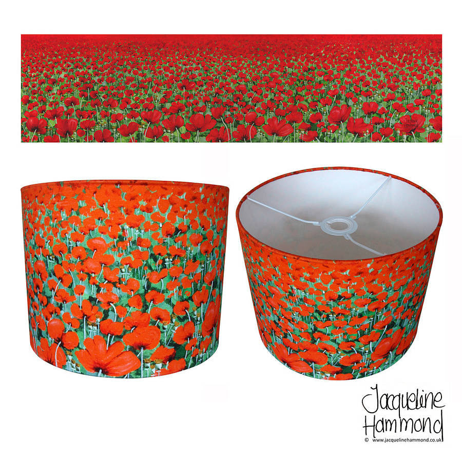 Lampshade - Blowing Poppies  Smart Deco Homeware Lighting and Art by Jacqueline hammond