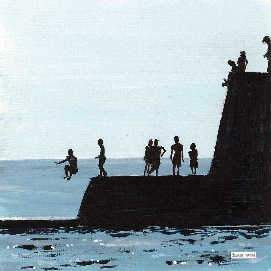 Print Of Painting Take A Jump By Jacqueline Hammond  Smart Deco Homeware Lighting and Art by Jacqueline hammond