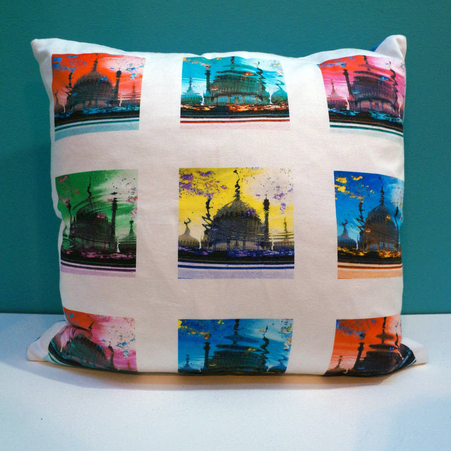 Pop Art Acid Pavilion Print Cushion Cover  Smart Deco Homeware Lighting and Art by Jacqueline hammond