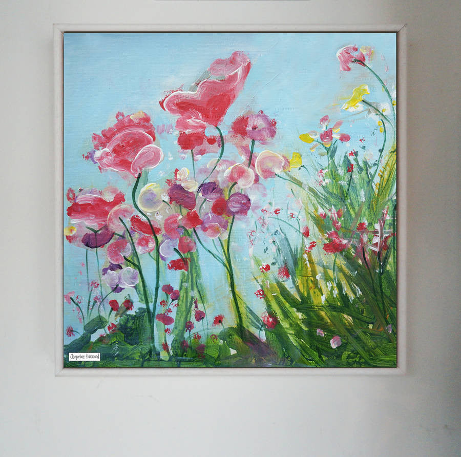 Print of Painting Country Garden Flowers By Jacqueline Hammond  Smart Deco Homeware Lighting and Art by Jacqueline hammond