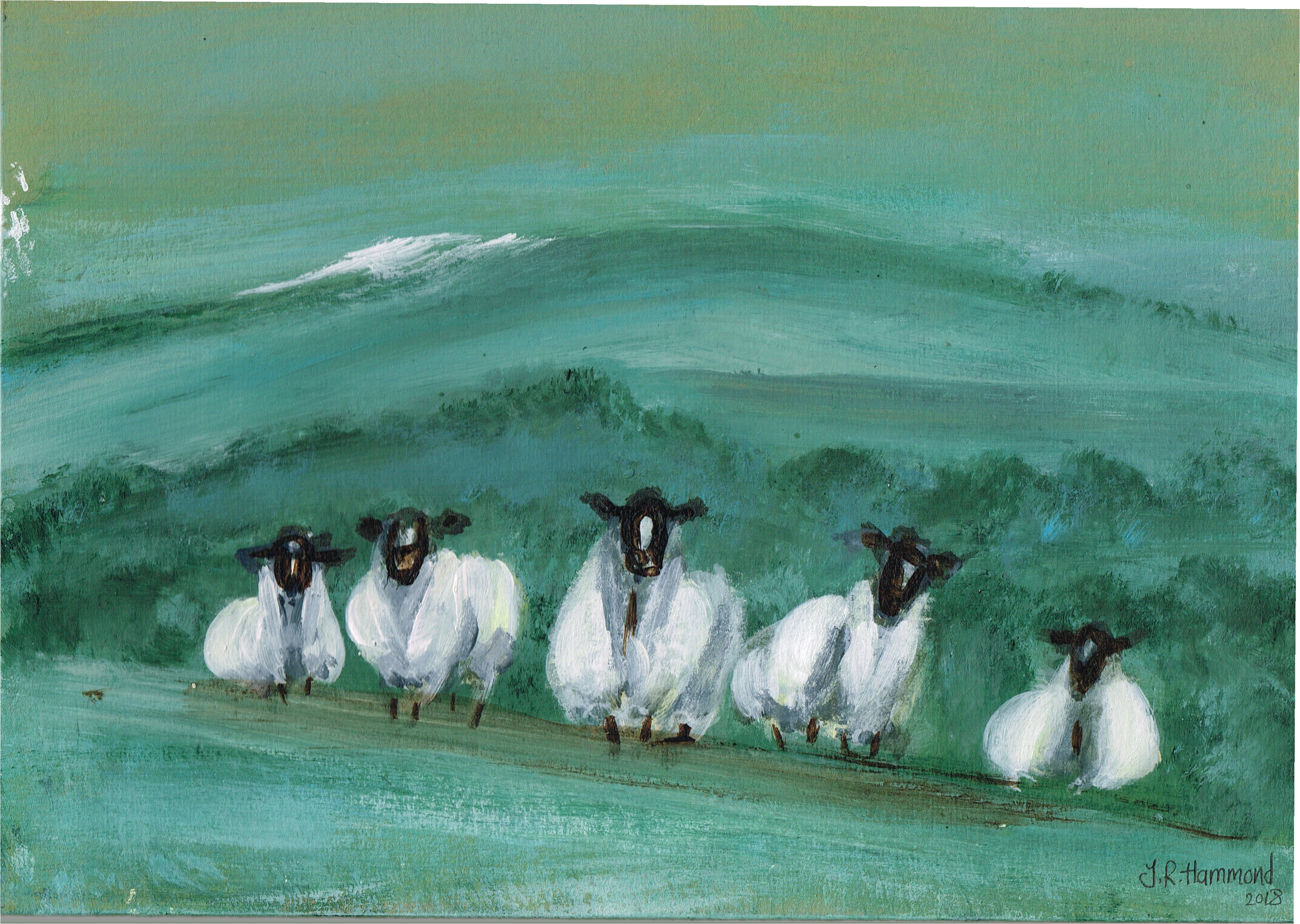At Night I Dream of Acrylic Sheep Painting - One (sold)  Smart Deco Homeware Lighting and Art by Jacqueline hammond