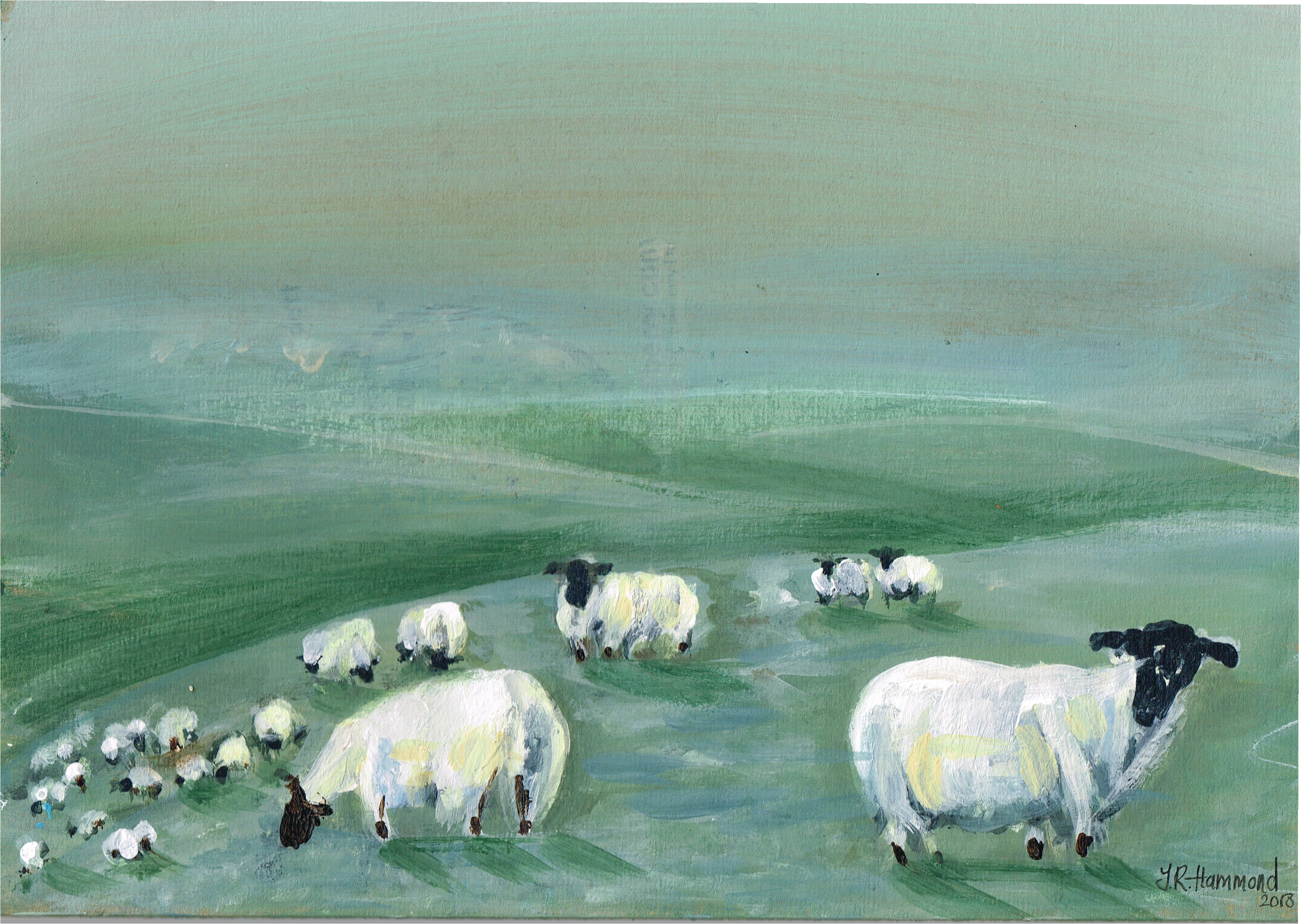 At Night I Dream of Acrylic Sheep Painting - Six (sold)  Smart Deco Homeware Lighting and Art by Jacqueline hammond