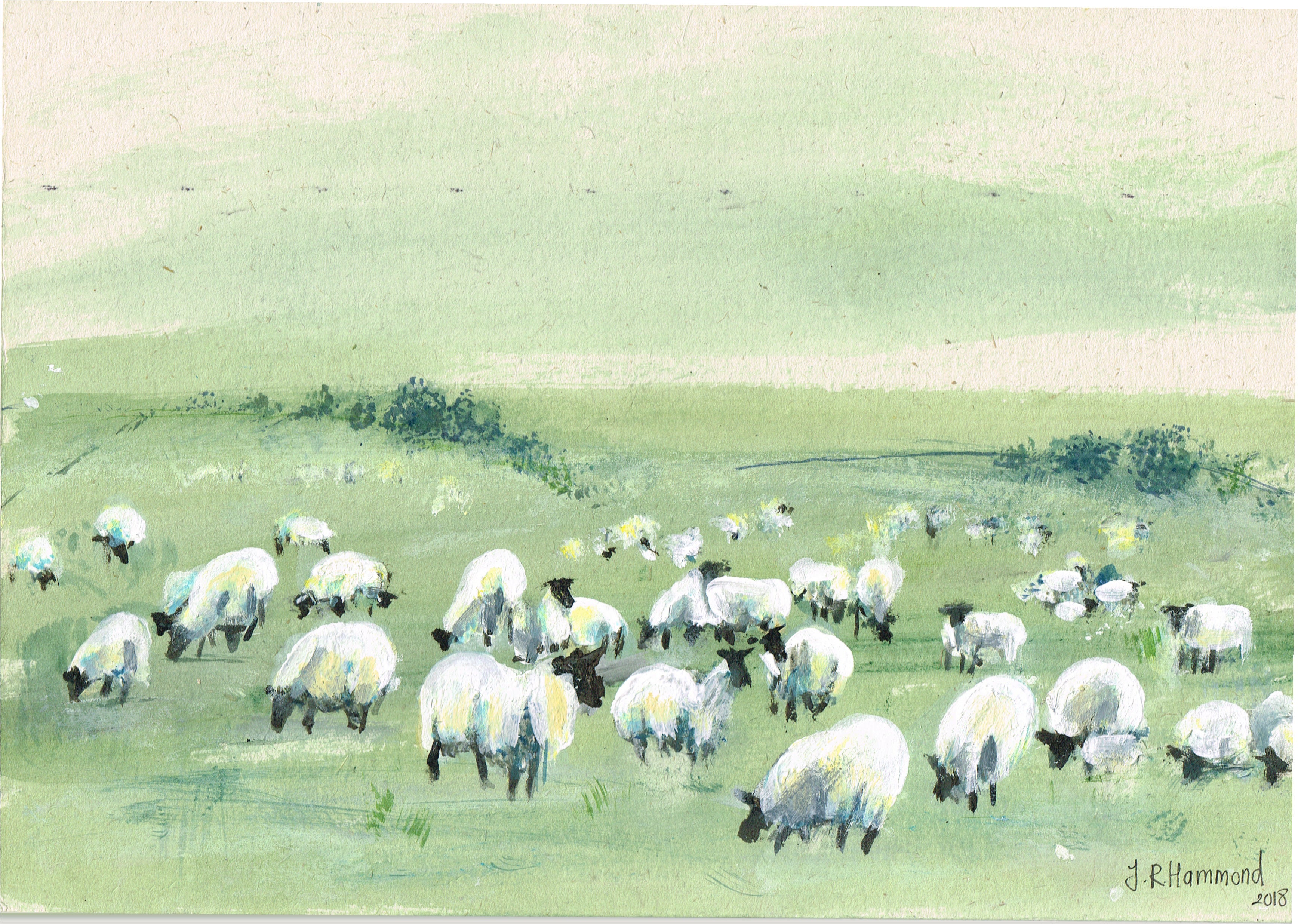 At Night I Dream of Acrylic Sheep Painting - Seven (sold)  Smart Deco Homeware Lighting and Art by Jacqueline hammond