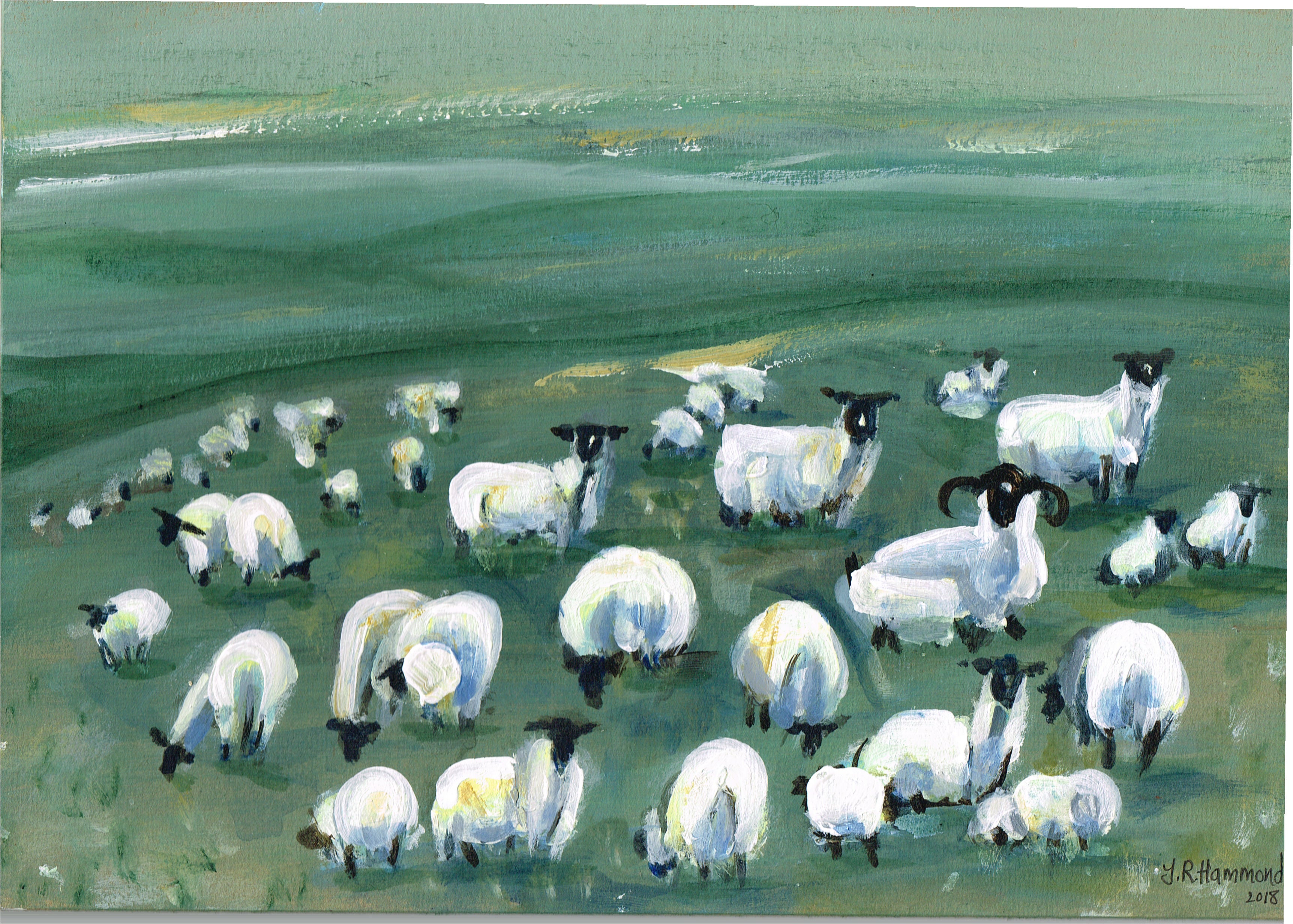 At Night I Dream of Acrylic Sheep Painting - Nine  Smart Deco Homeware Lighting and Art by Jacqueline hammond