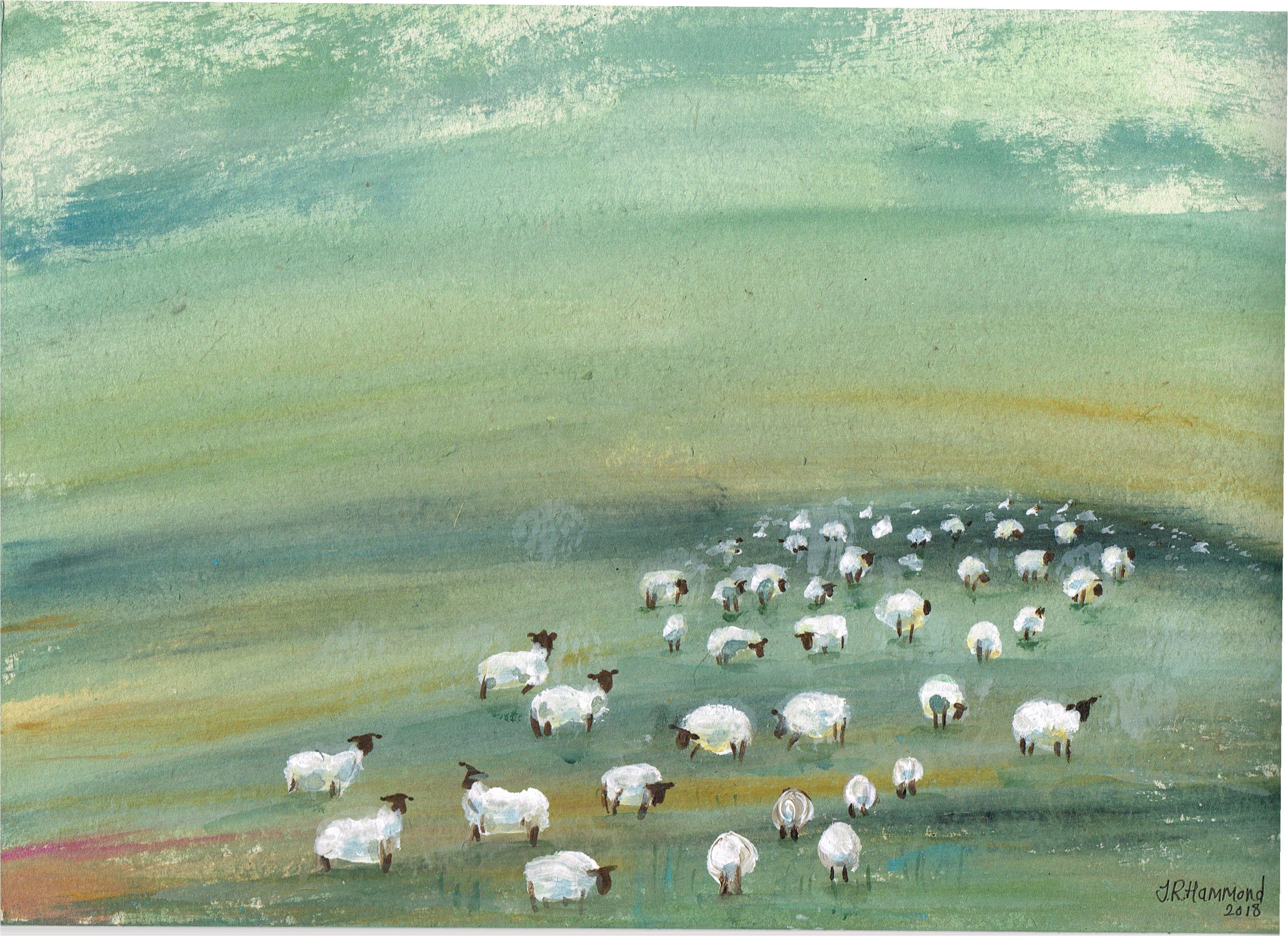 At Night I Dream of Acrylic Sheep Painting - Eleven (sold)  Smart Deco Homeware Lighting and Art by Jacqueline hammond