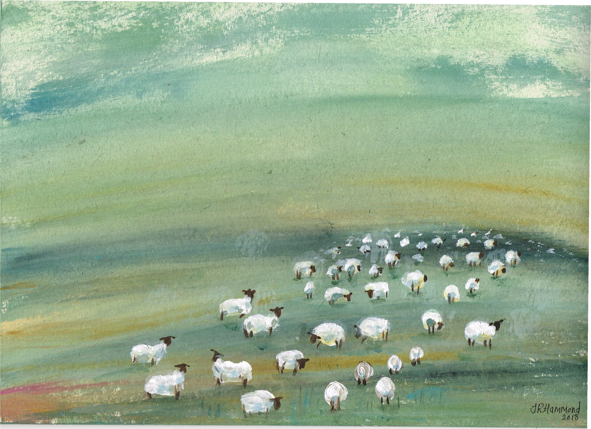 At Night I Dream of Acrylic Sheep Painting - Eleven (sold)  Smart Deco Homeware Lighting and Art by Jacqueline hammond