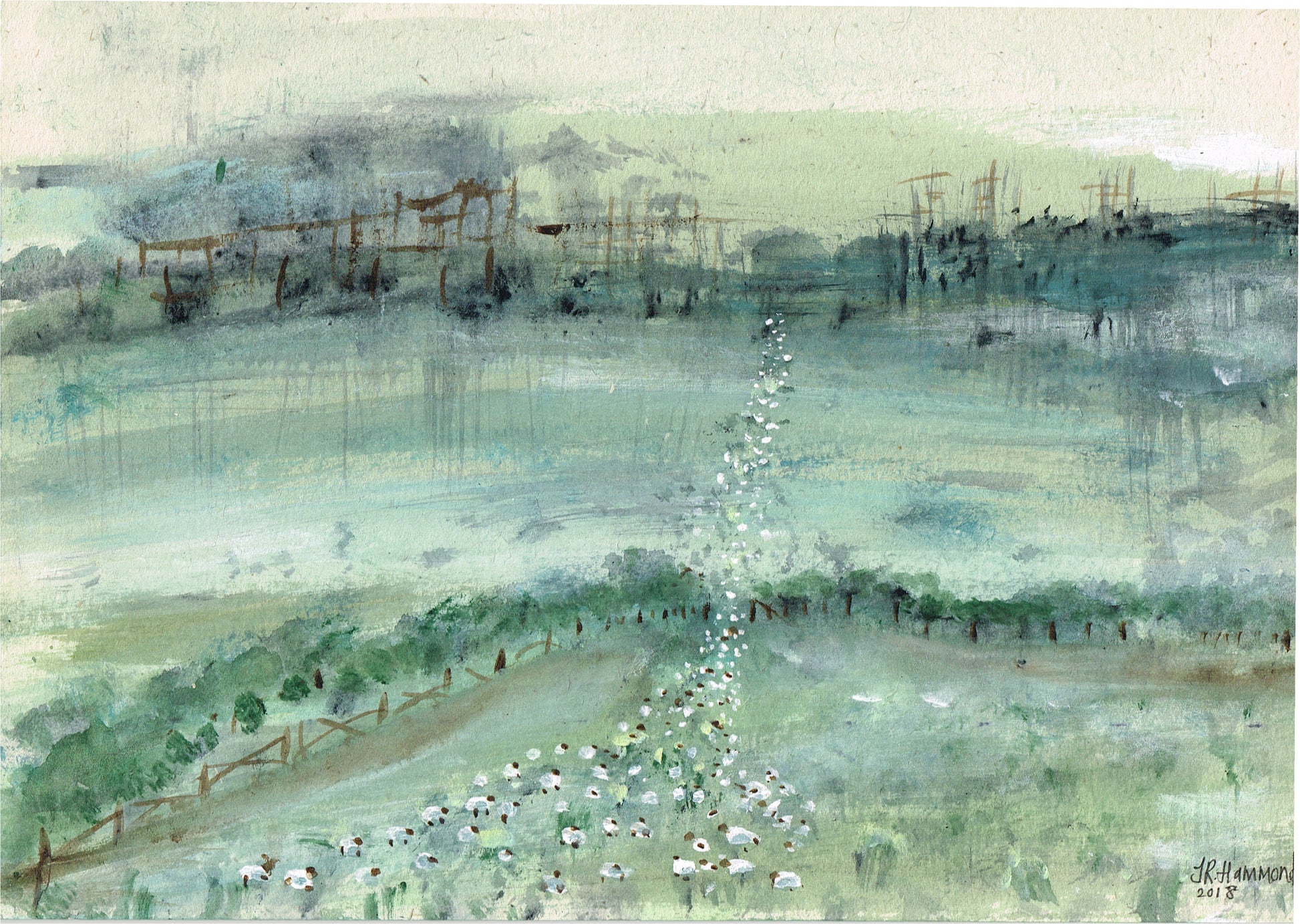 At Night I Dream of Acrylic Sheep Painting - Twelve (sold)  Smart Deco Homeware Lighting and Art by Jacqueline hammond