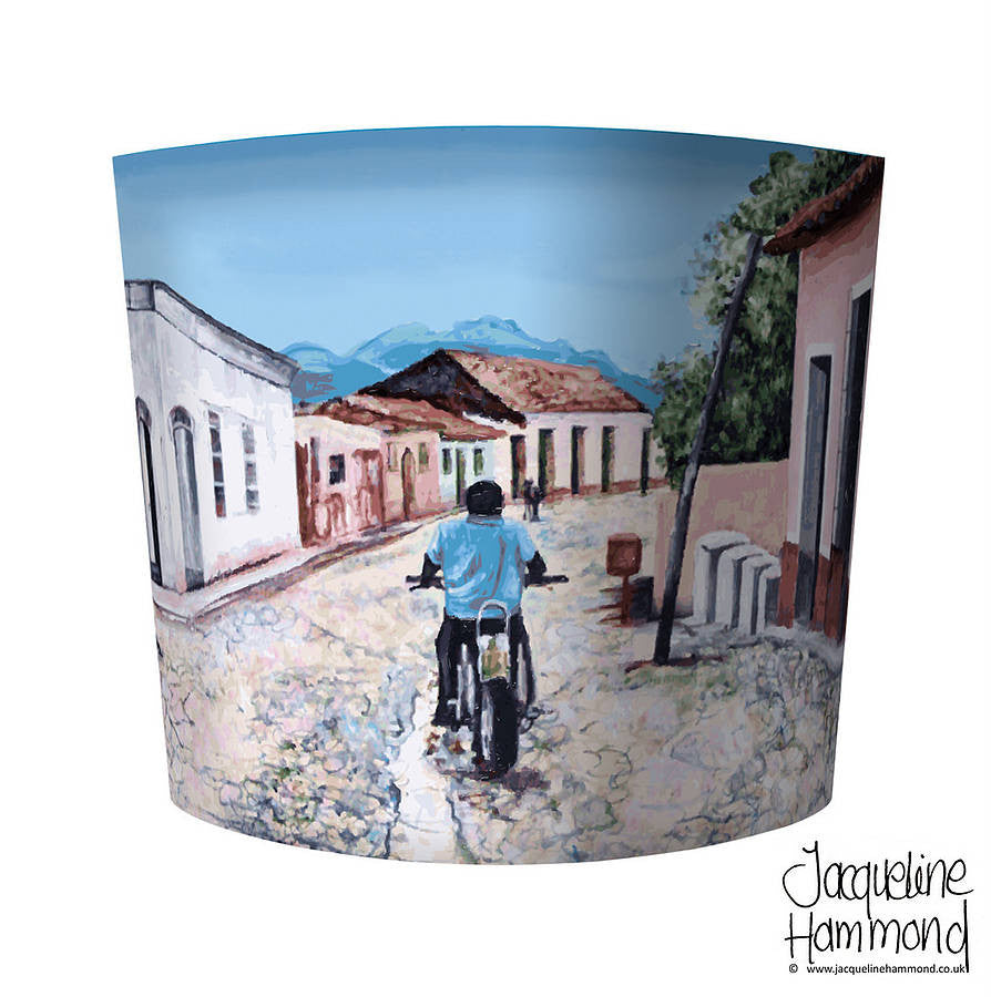 Lamp Shade - Cuban Motorbike  Smart Deco Homeware Lighting and Art by Jacqueline hammond