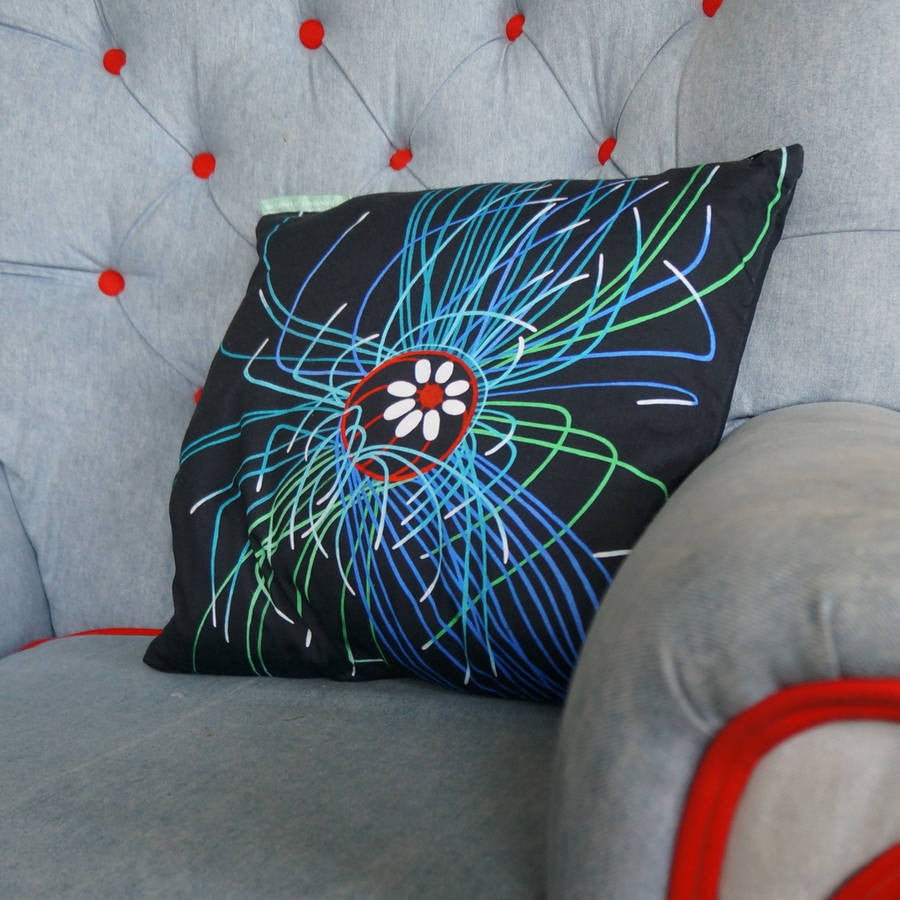 Luxury Cushion Cover - Ultraviolet Jellyfish Art Print  Smart Deco Homeware Lighting and Art by Jacqueline hammond