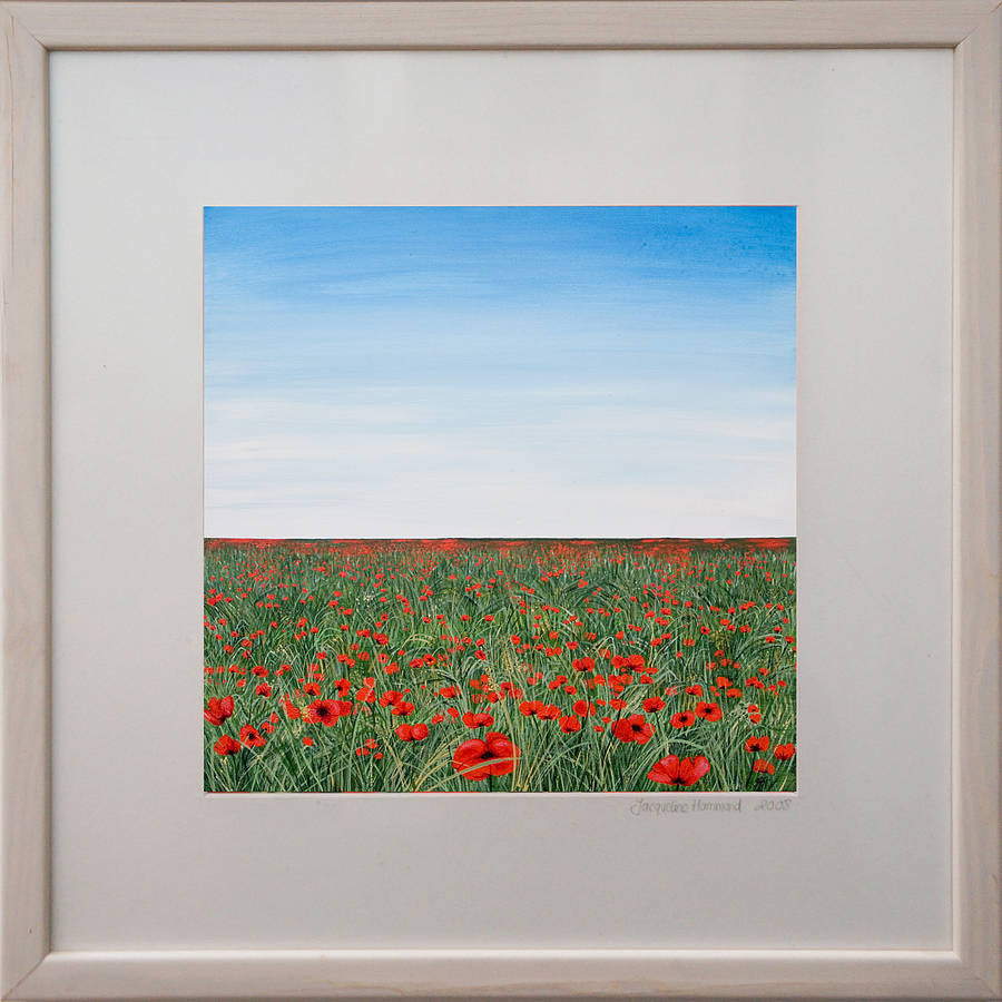 Print Of Painting Poppies In Green Grass by Jacqueline Hammond  Smart Deco Homeware Lighting and Art by Jacqueline hammond