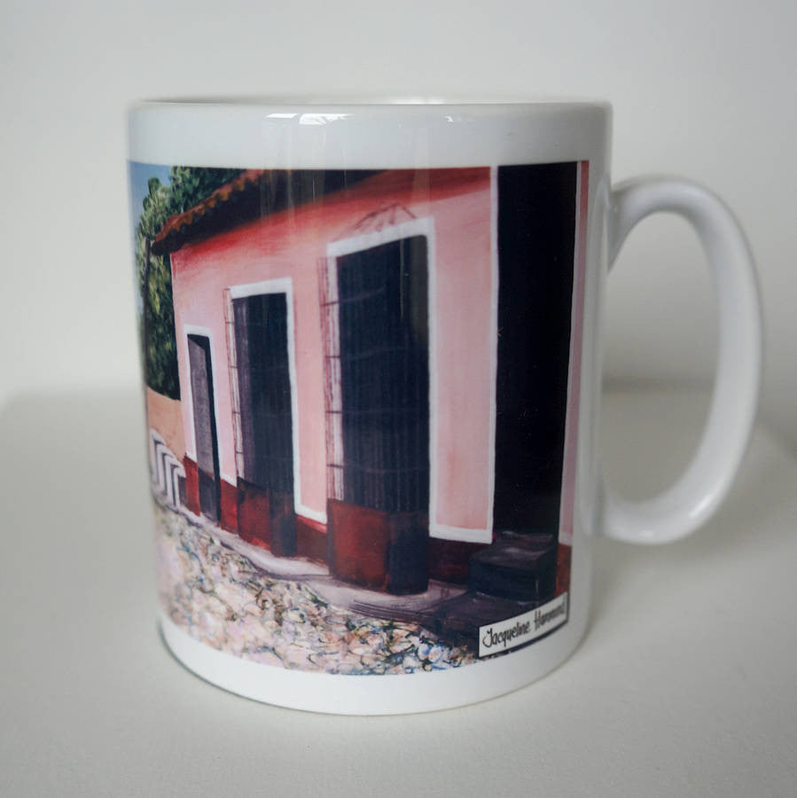 Cuban Scene Motorbike Ceramic Mug  Smart Deco Homeware Lighting and Art by Jacqueline hammond